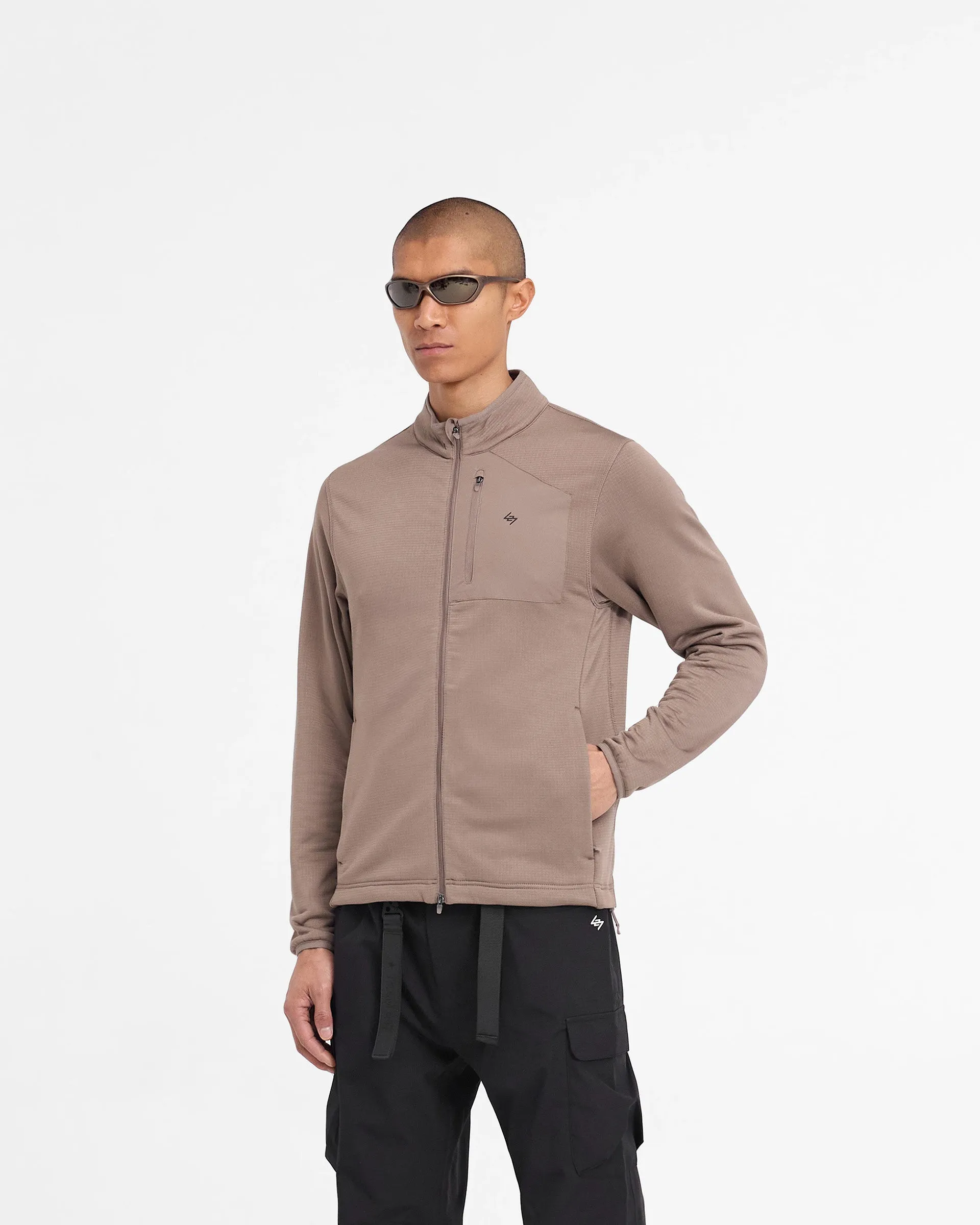 247 Full Zip Fleece - Umber MultiPocket Layout Mold Resistant Coating