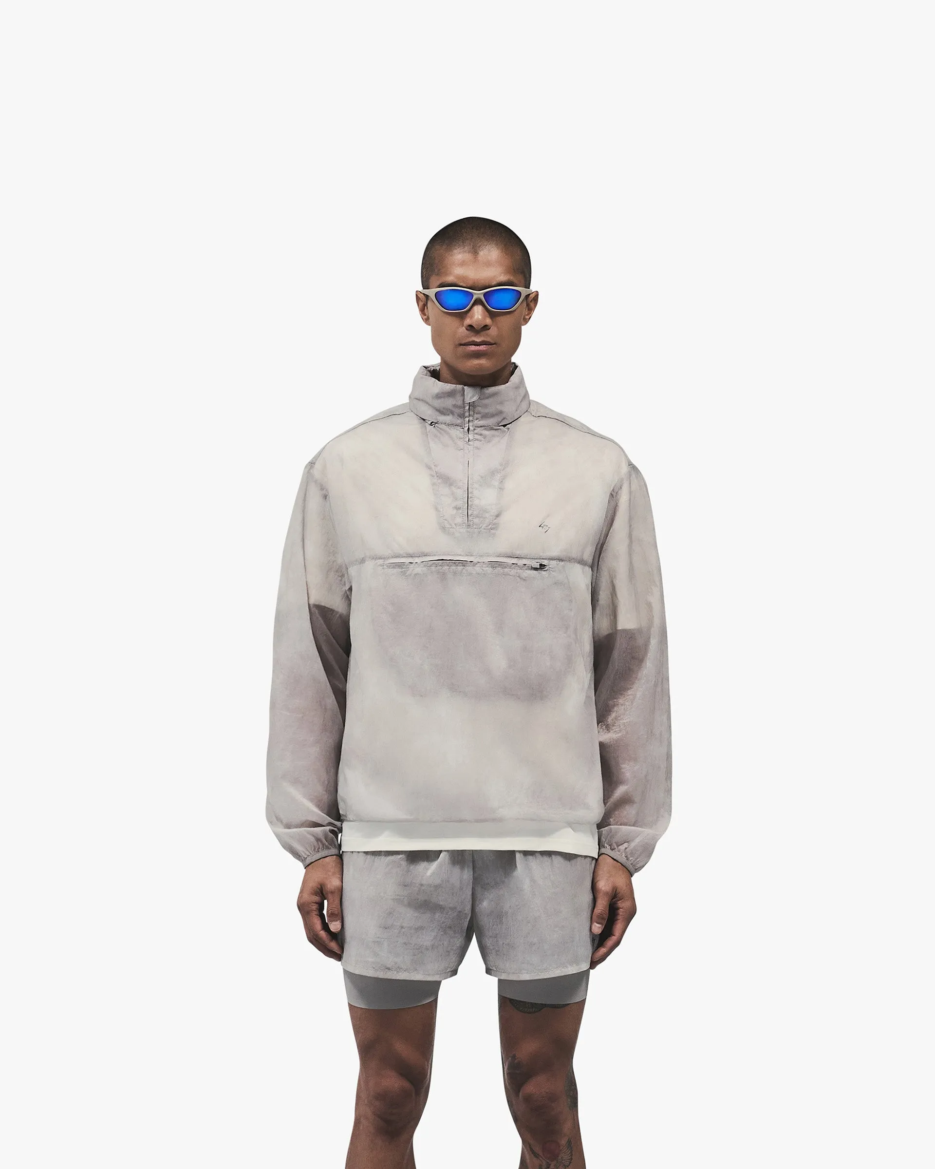 Clean Edge Piece Compact Layer 247 Overhead Training Jacket - Chalk