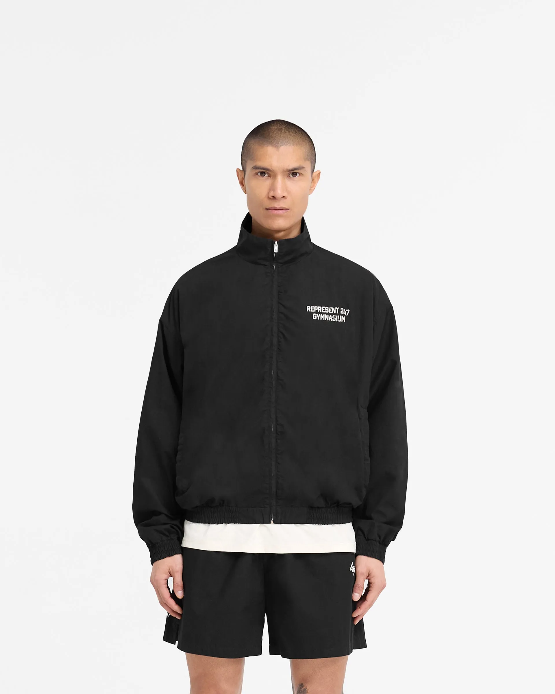 247 Represent Gymnasium Track Jacket - Off Black Wind Chill Protection Effortless Look