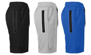 3-PACK Men's Tech Fleece Performance Active Shorts Set Quick Comfort Fit