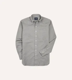 EcoFriendlyDyes Grey Pinpoint Oxford Cotton Cloth Button-Down Shirt