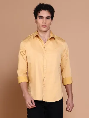 Men's Mustard Solid Shirt Athletic Wear