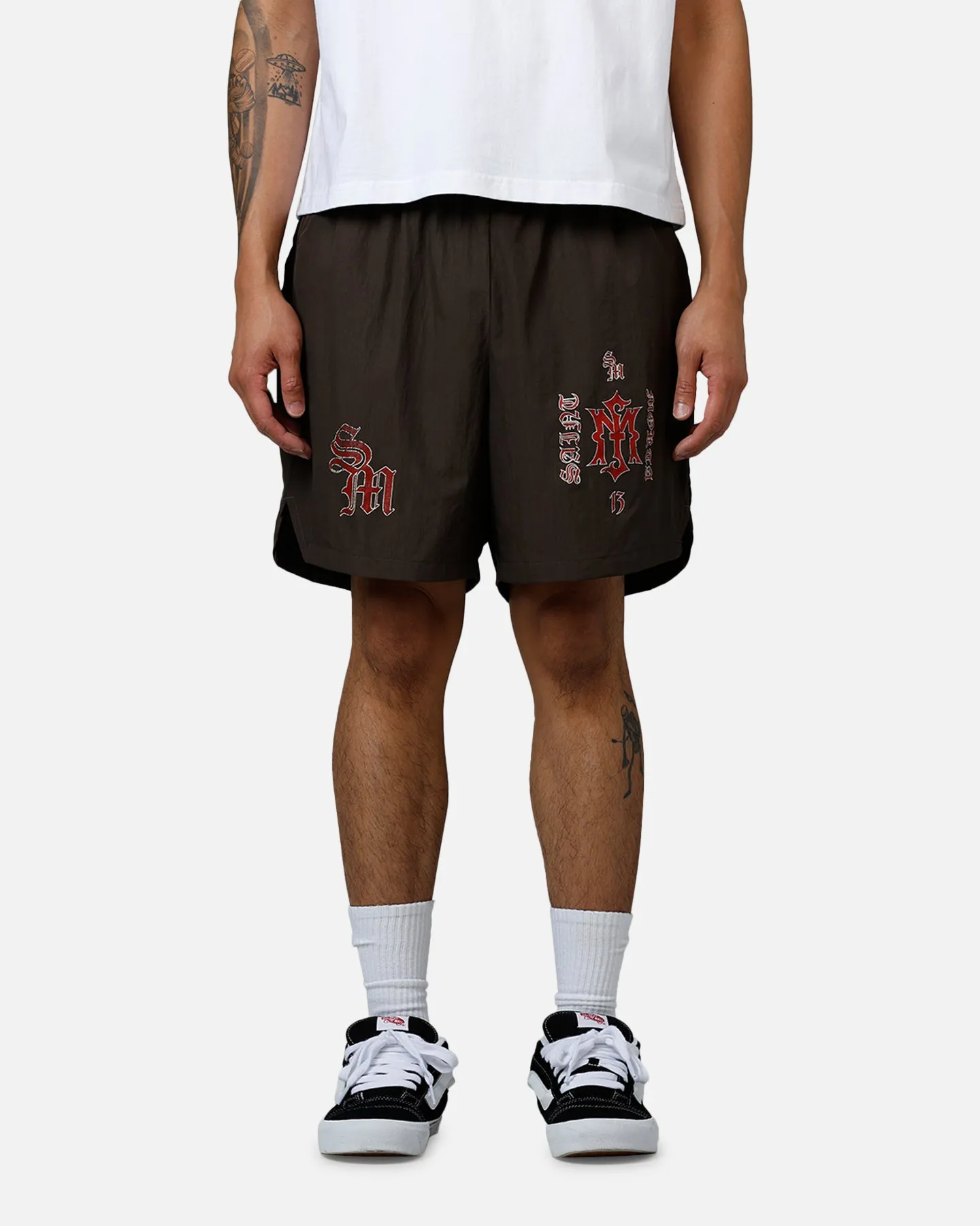 Saint Morta Hardcore Nylon Shorts Dark Brown Extended Inseam Options
