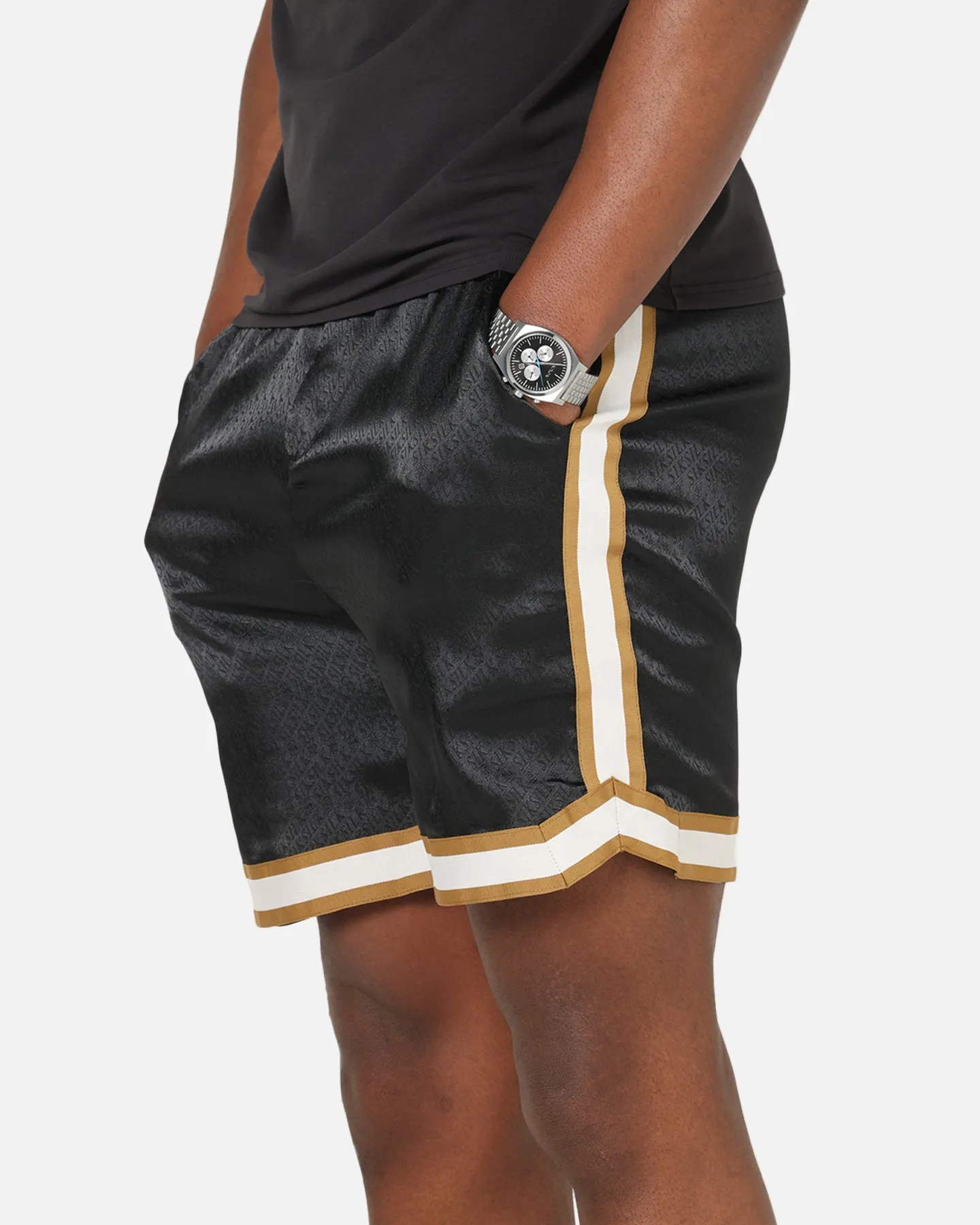 Sik Silk Resort Shorts Black All Day Comfort Fit Elastic Band