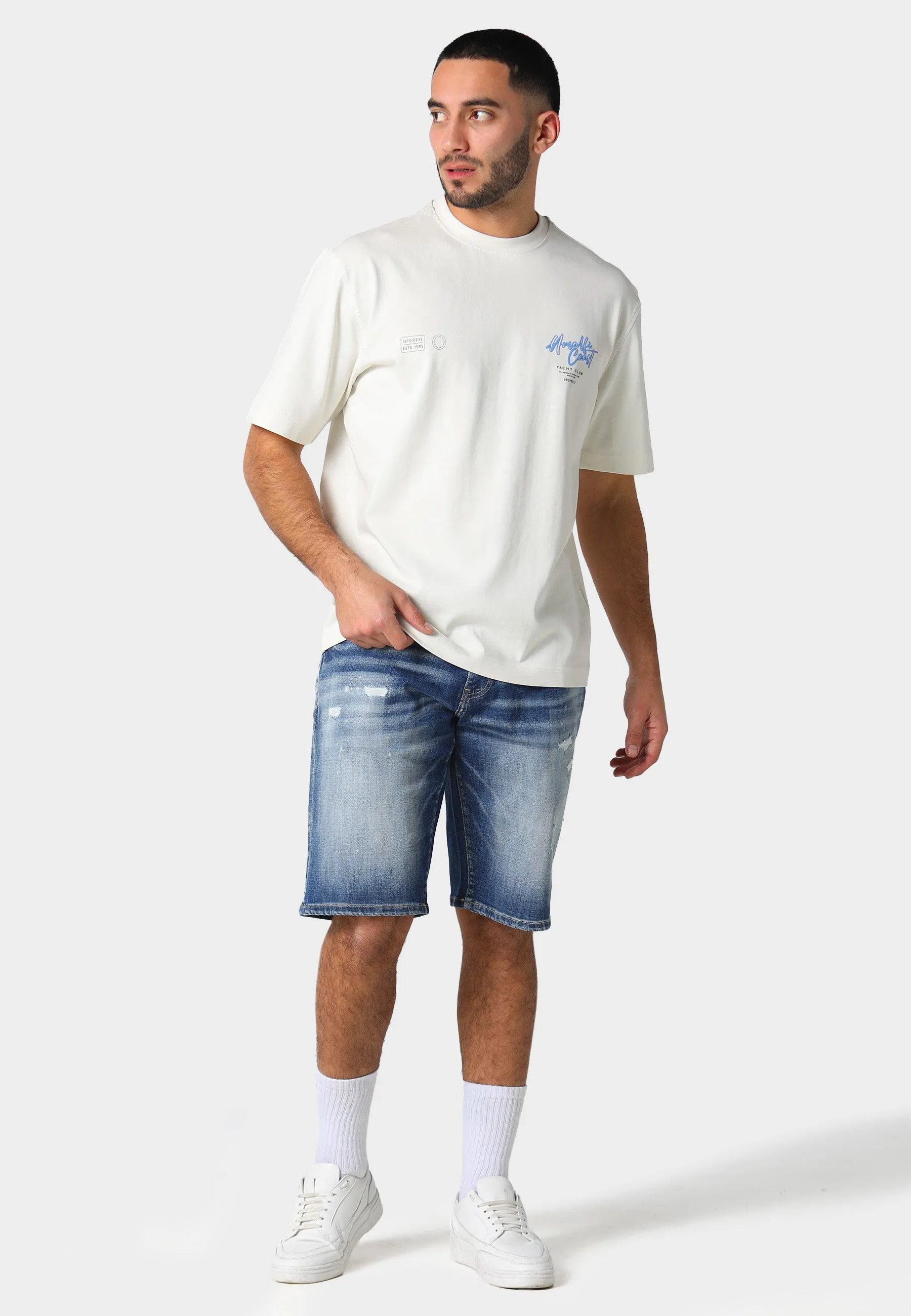 adult clothing Soft Waistband Byley 1052 Denim Shorts