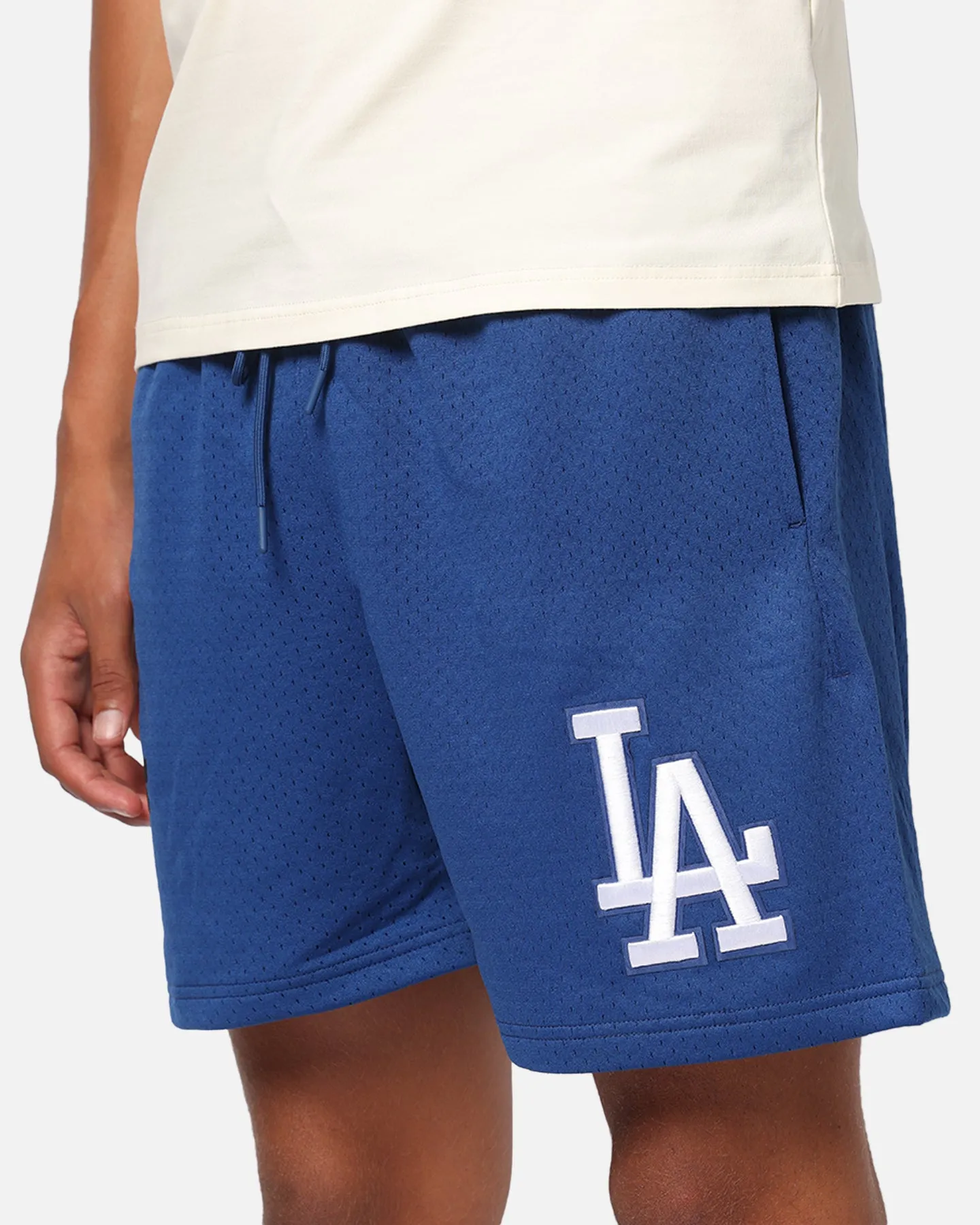 Tagless Labeling Pro Standard Los Angeles Dodgers Roses Mesh Shorts Dark Blue