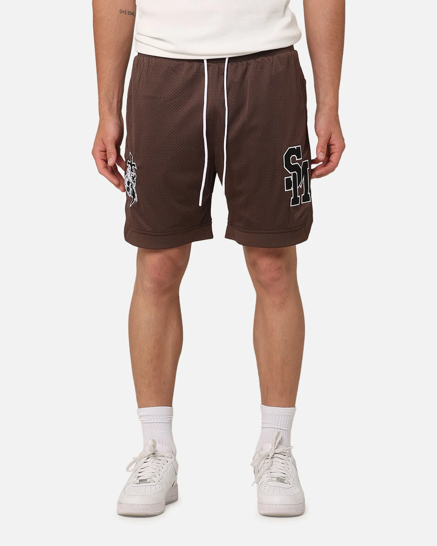 Saint Morta La Rambla Basketball Shorts Dark Brown Impact Absorbing Padding Lightweight Comfort