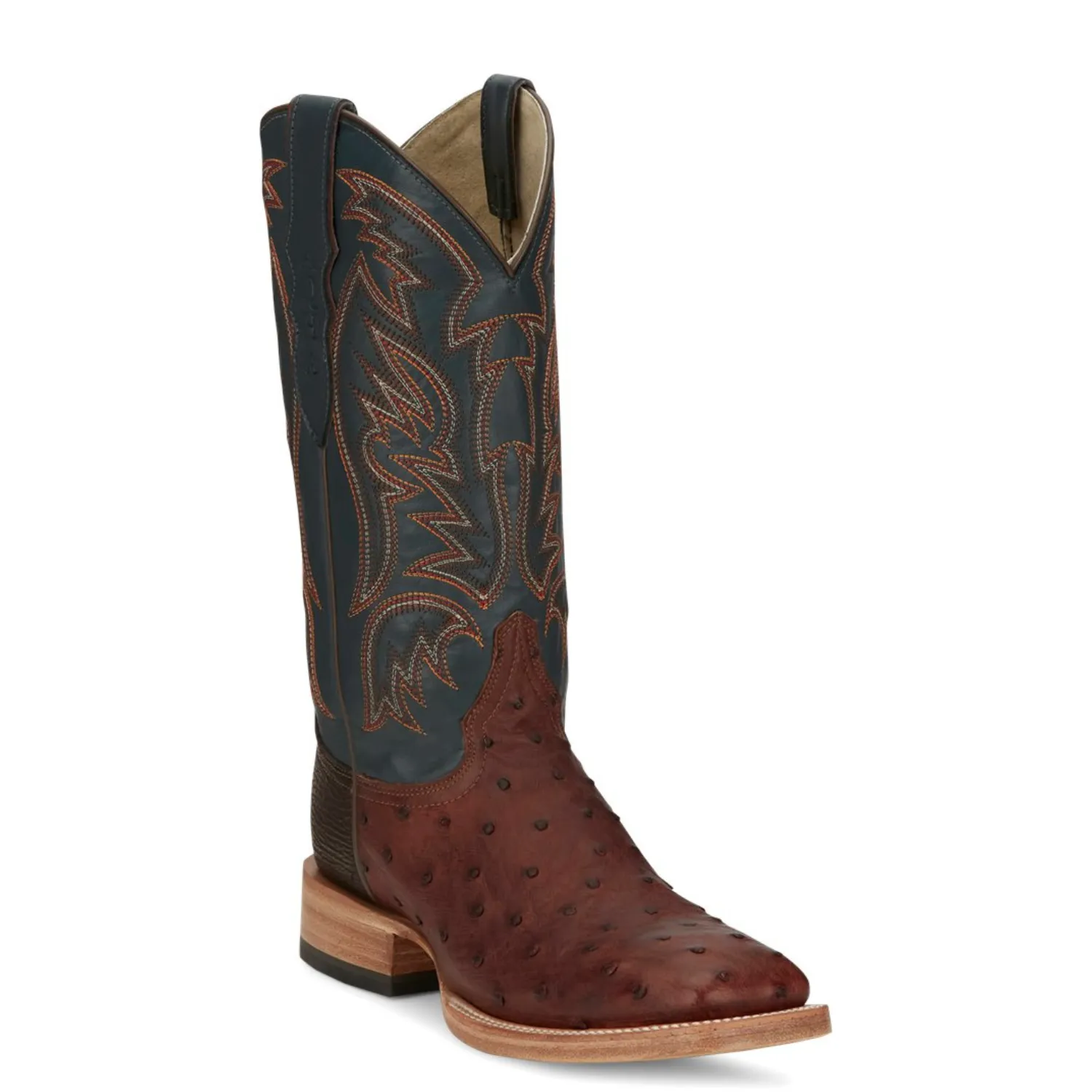 Classic Fit Justin Men's Doc Bar Brandy Full Quill Ostrich Boot