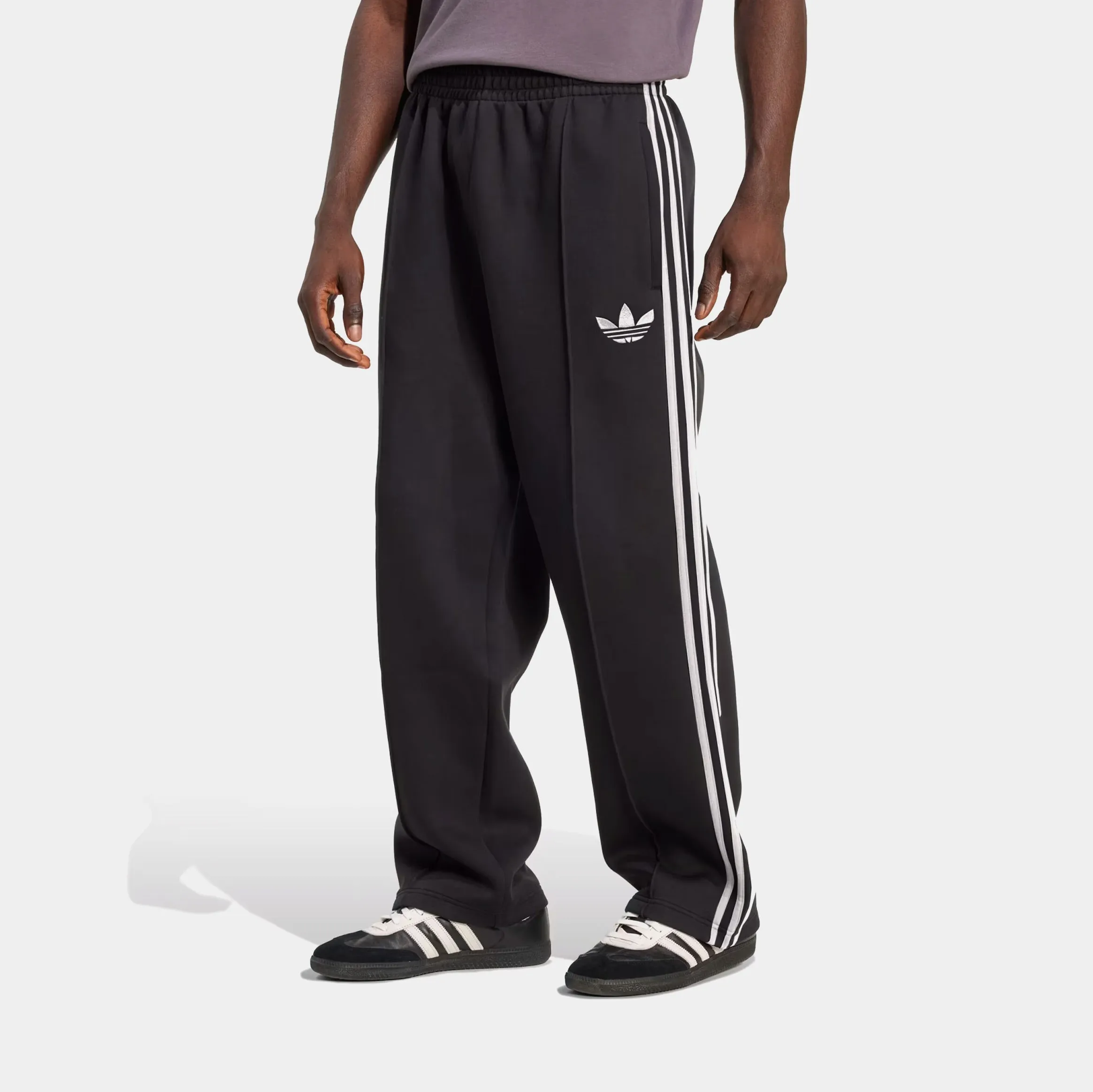 Adicolor Spacer Baggy Track Mens Pants (Black/White) Quick Drying Functional Waist