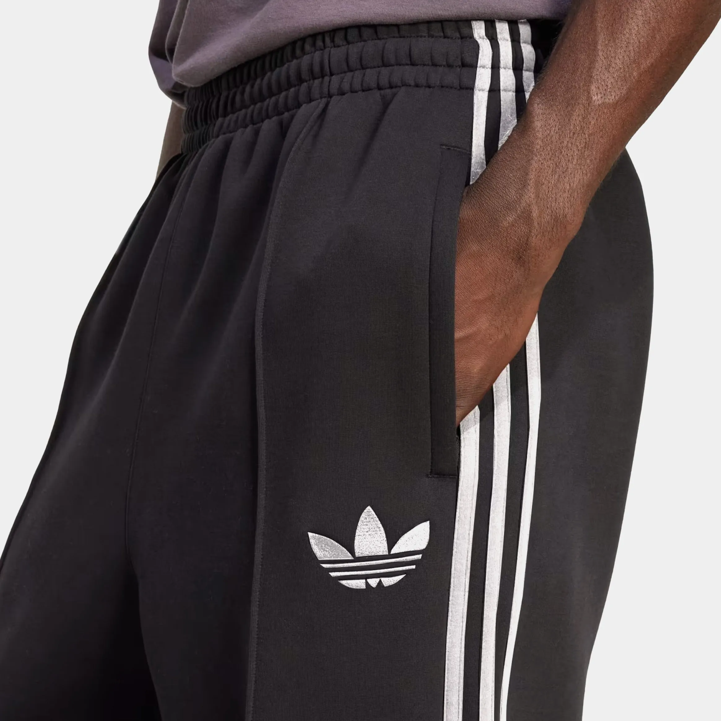 Modern Design Breathable Layer Fit Adicolor Spacer Baggy Track Mens Pants (Black/White)