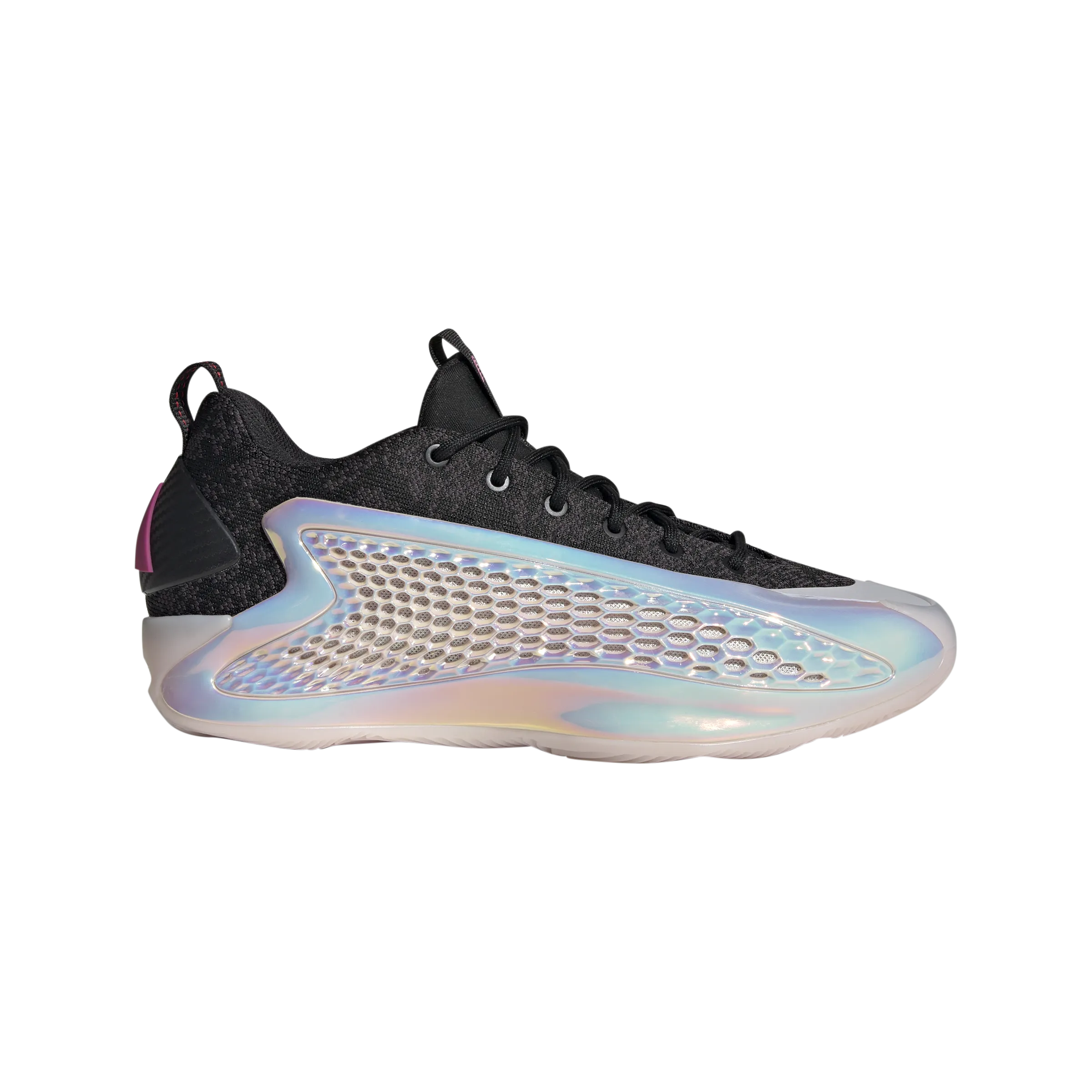 Zero Break In adidas ANTHONY EDWARDS 1 LOW Basketball Shoes | Core Black-Almost Pink-Lucid Fuchsia | Men's