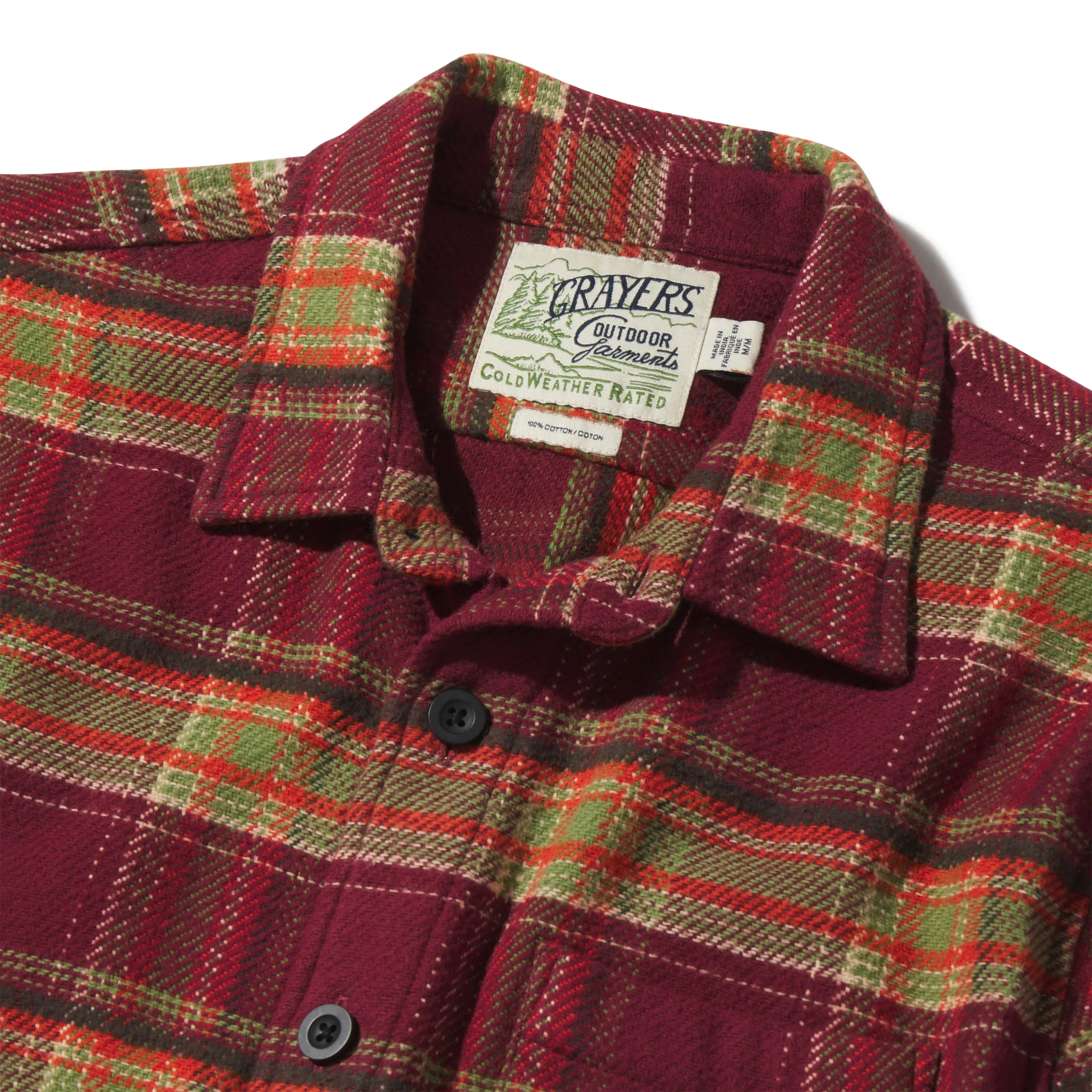 Slim Fit Comfort Adirondack Heritage Flannel - Burgundy Oil Green
