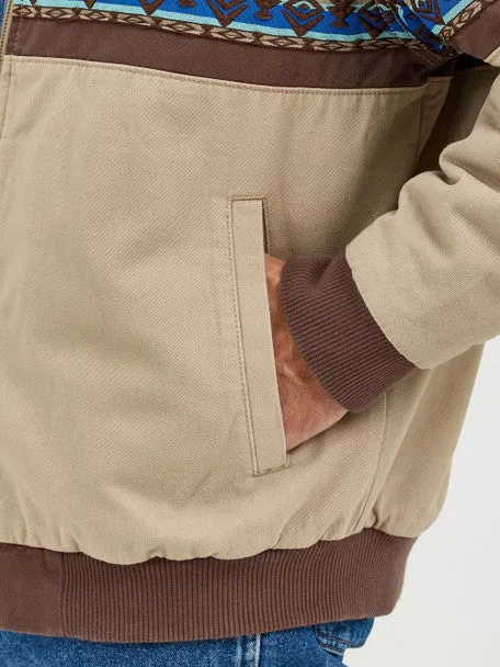 ScratchResistant Zippers Wrangler Men's Aztec Bomber Jacket in North Shore