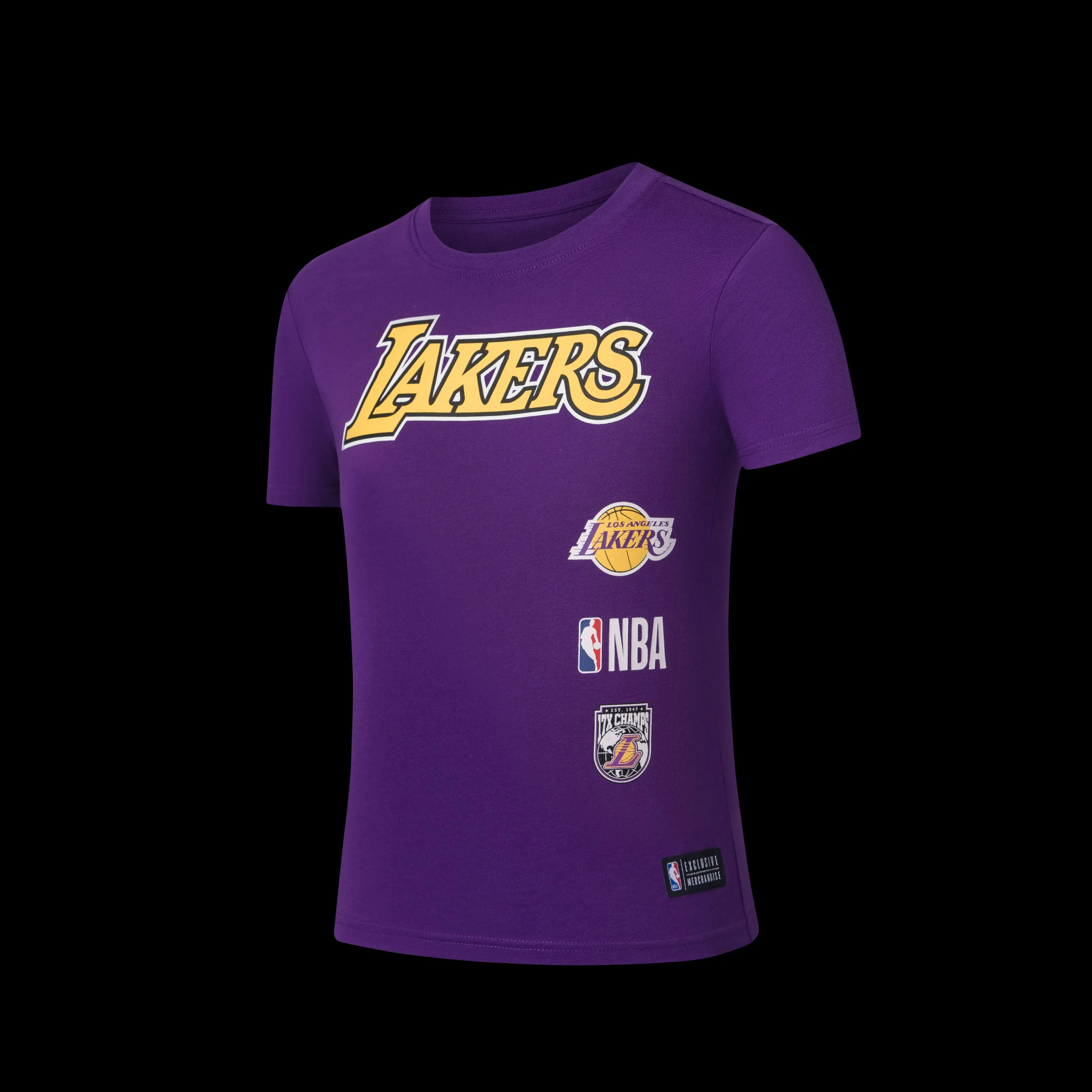 Non Chafing Seam Finish NBA RUBBER HD PRINT RF T-SHIRT - Los Angeles Lakers