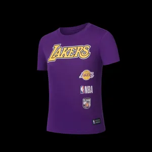 Strategic Perforation Design Temperature Regulating Lining NBA RUBBER HD PRINT RF T-SHIRT - Los Angeles Lakers
