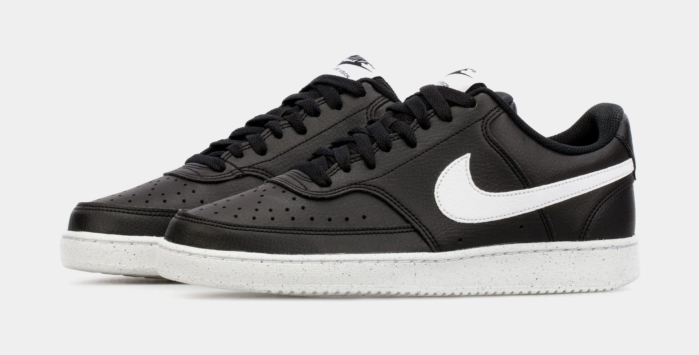 Court Vision Low Next Nature Mens Lifestyle Shoes (Black) Canvas Fabric