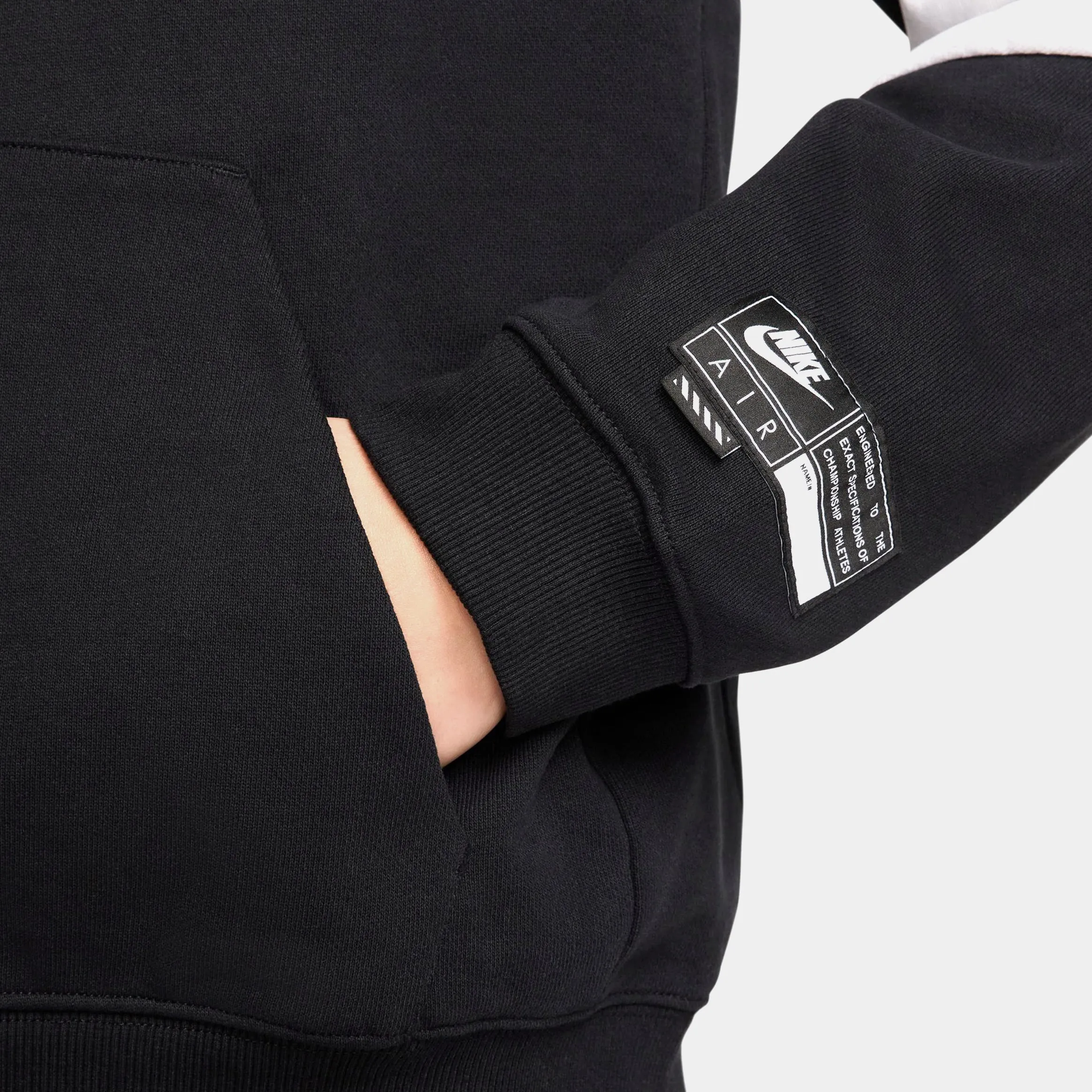 Air Graphic Pullover Mens Hoodie (Black/White) Cozy Texture product personalization ideas