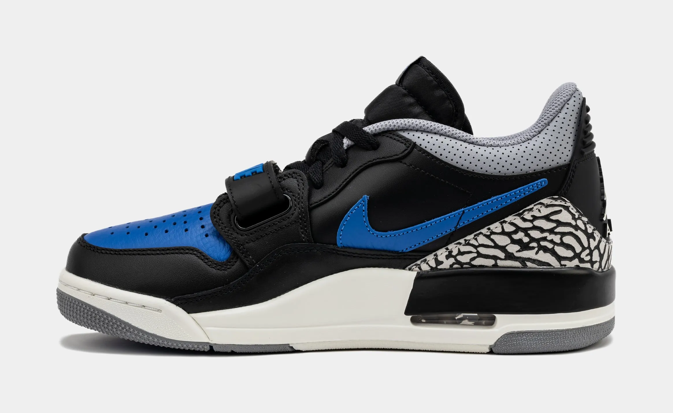 Air Jordan Legacy 312 Low Royal Blue Mens Basketball Shoes (Black/White/Cement Grey/Game Royal) Hexagonal Traction Nodes Torque Control Plate