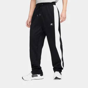 Sustainable Material Blend Cozy Lining Air Poly Knit Track Mens Pants (Black/White)