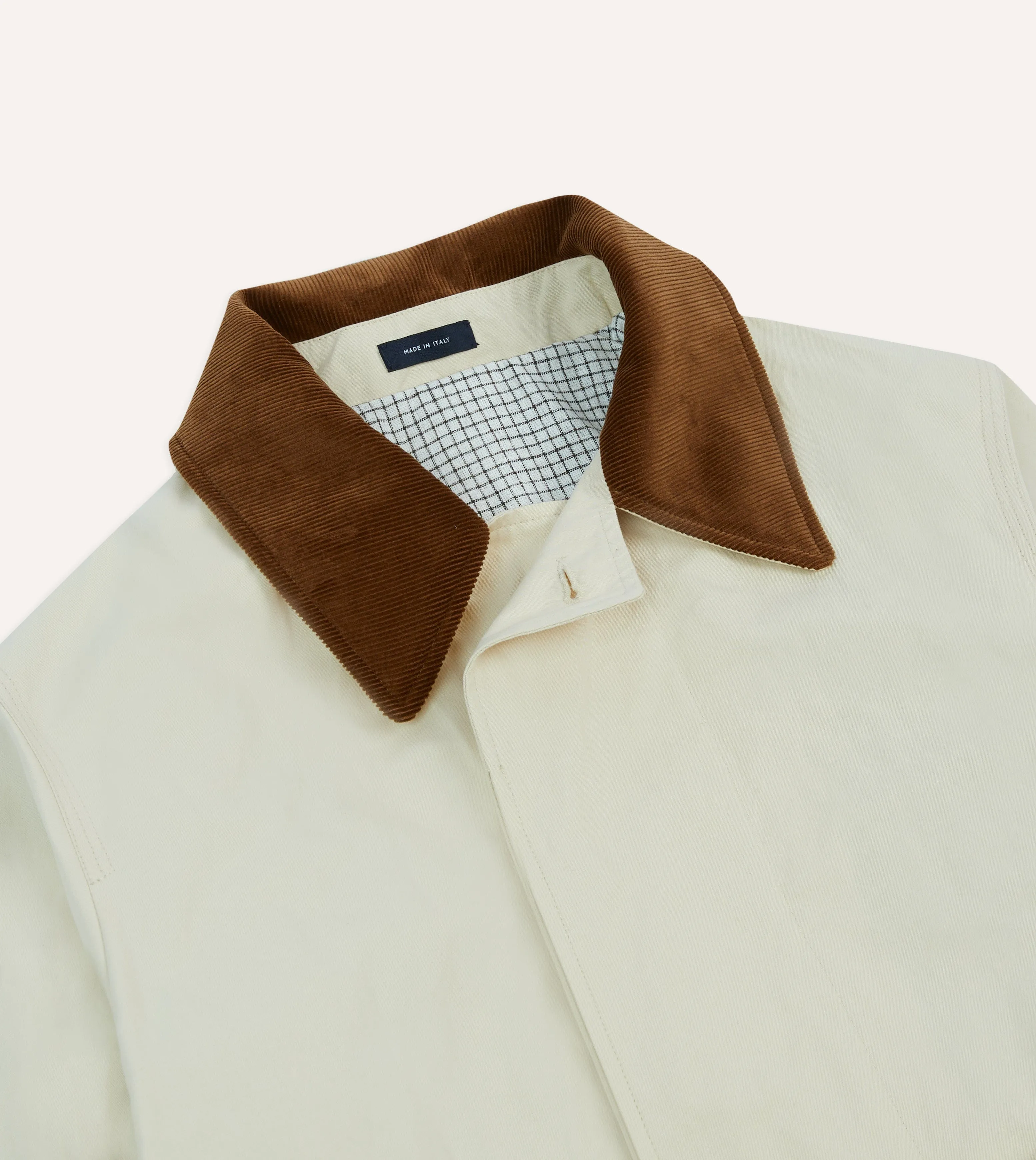 Ergonomic Cut Work Tough Ecru Cotton Dispatch Raincoat