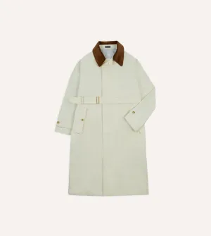 Mid Length Modular Attachment Points Ecru Cotton Dispatch Raincoat