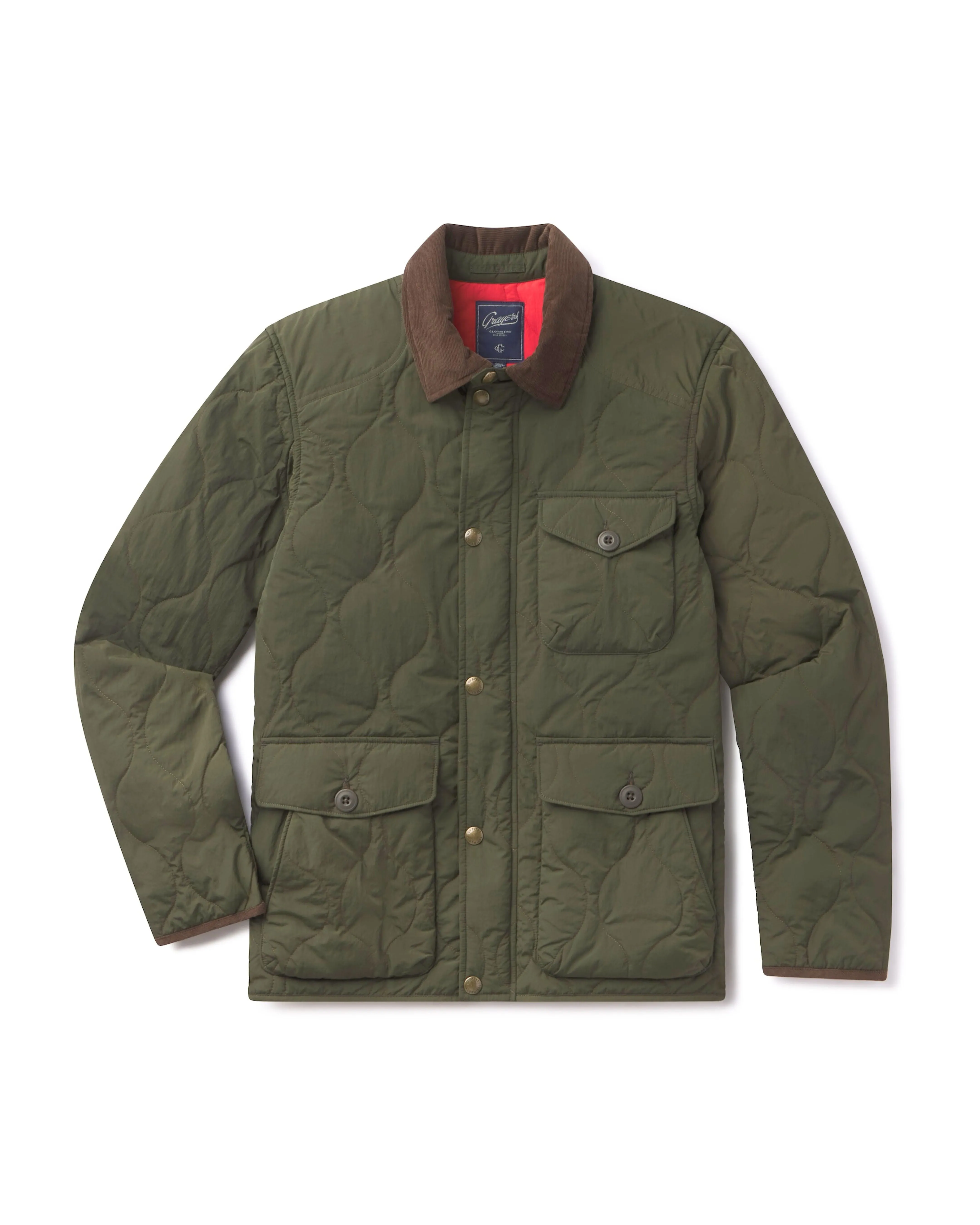 Andrew Lightweight Quilted Jacket - Olive Stylish Daily Fit Easy Care Machine Washable