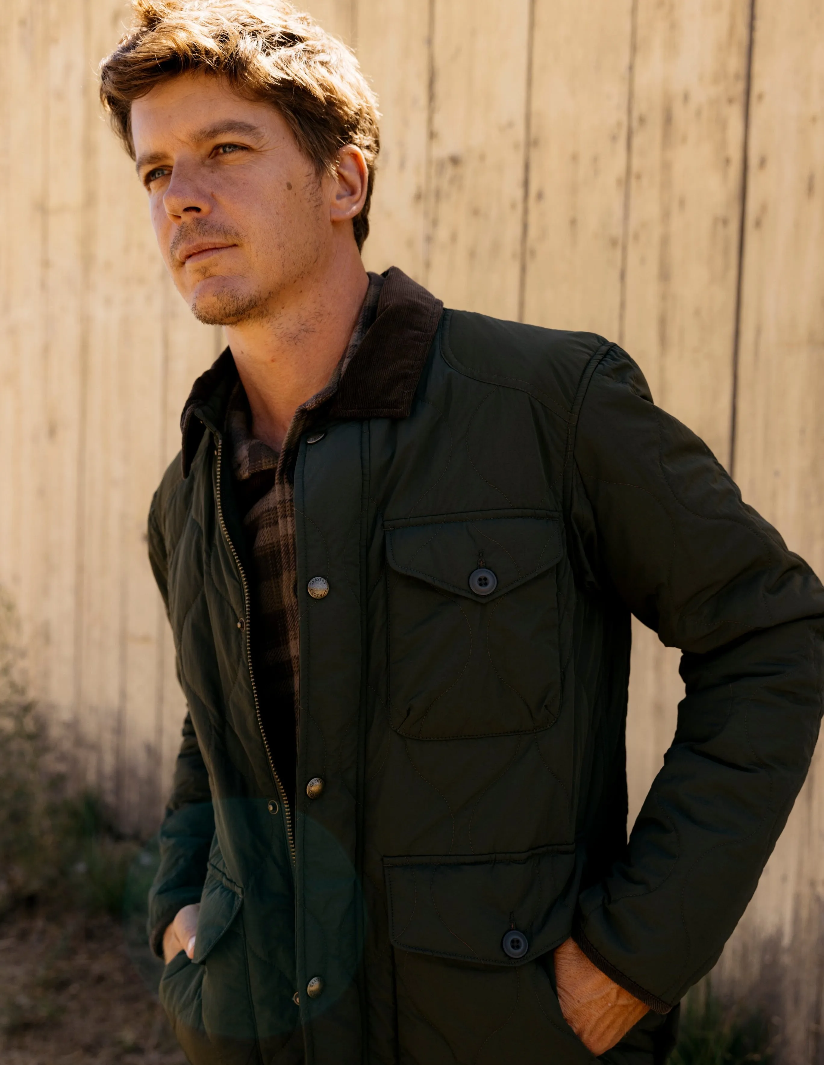 Temperature Regulating Fabric Windproof Construction Andrew Lightweight Quilted Jacket - Olive