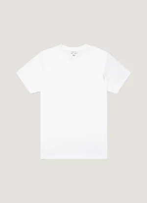 Yarn Dyed Stripes Wrinkle Resistant Men's Riviera T-shirt in White