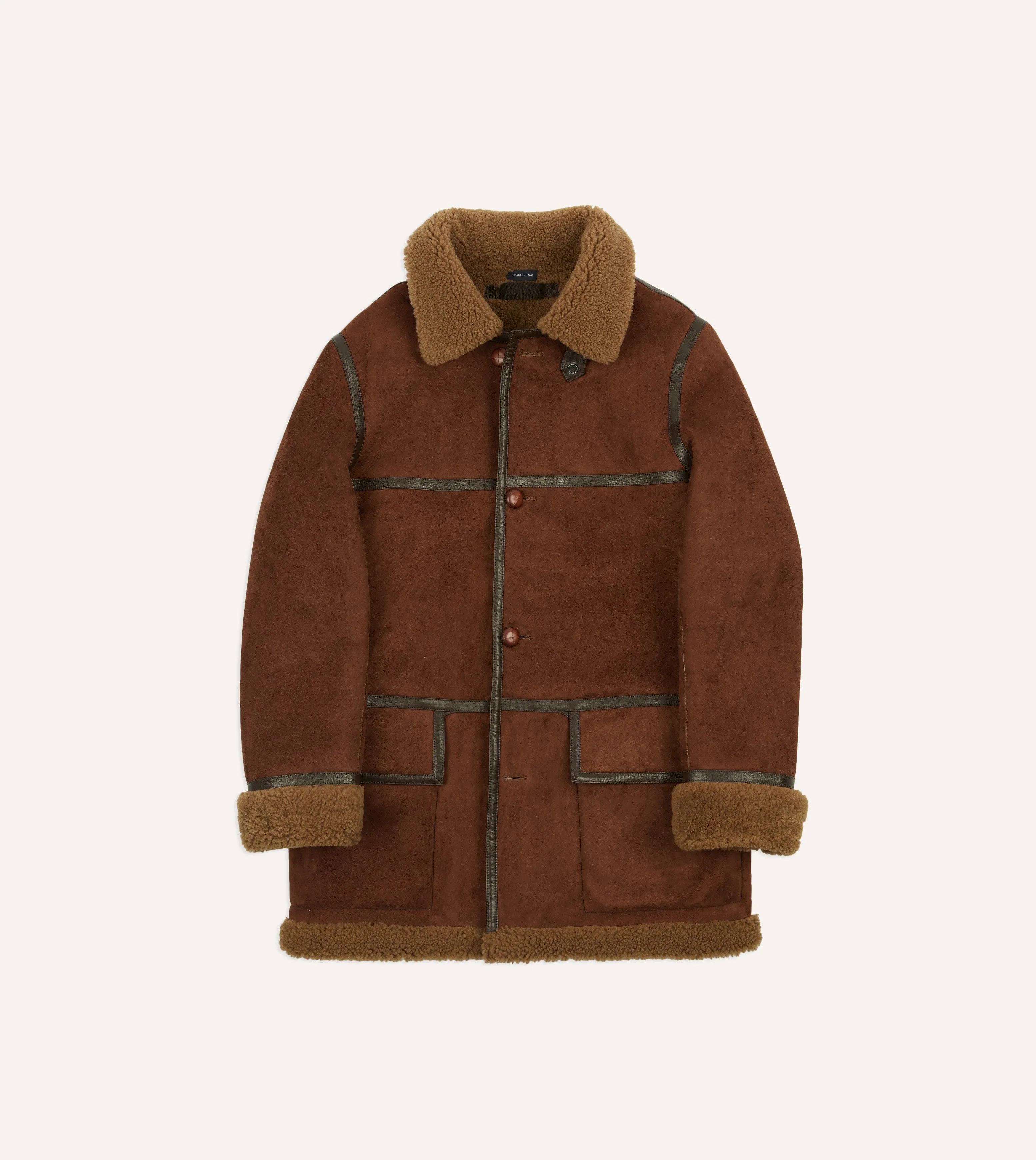 Shearling Car Coat Down Stuffed