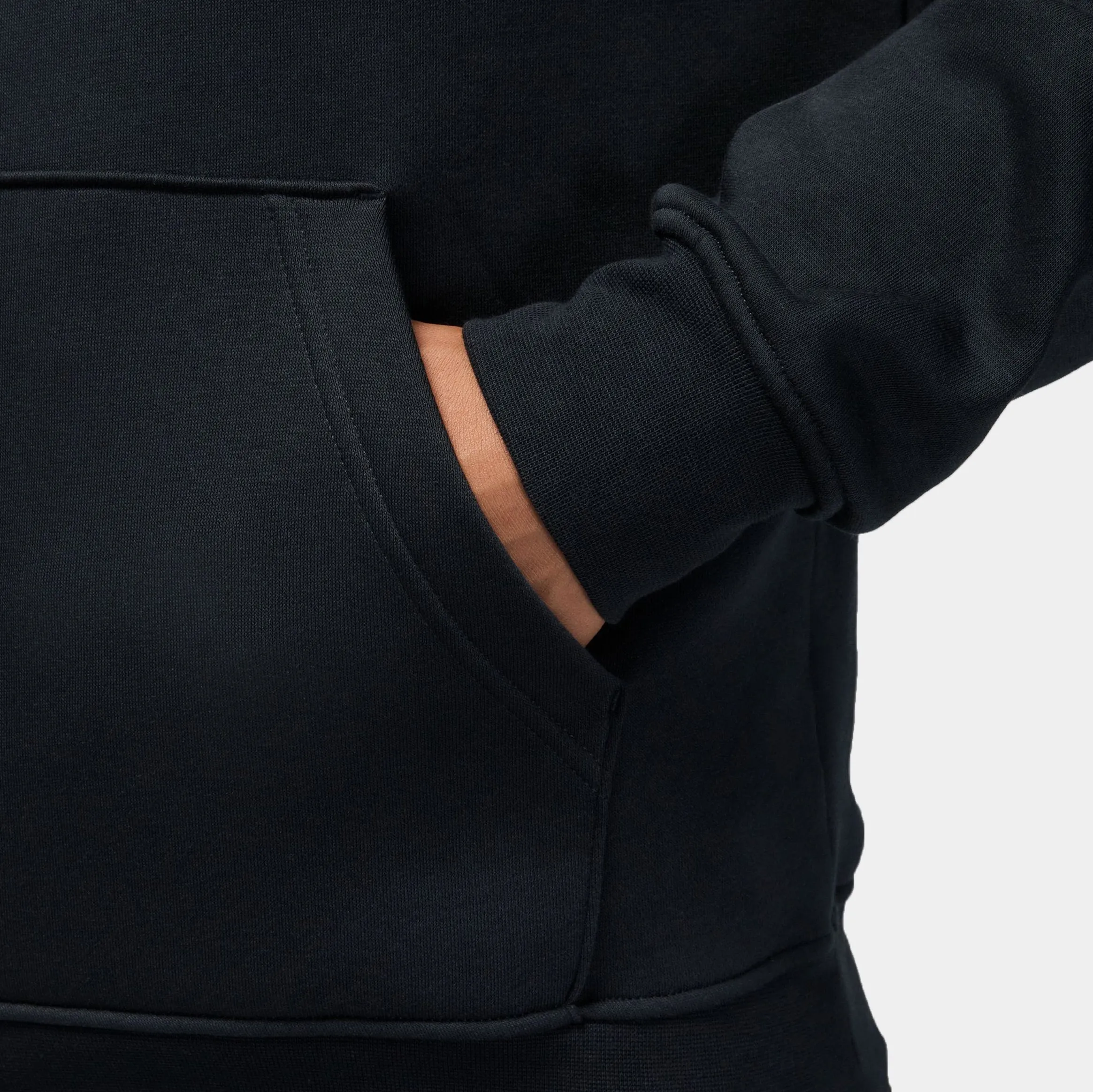 AJ4 Cave Fleece Pullover Mens Hoodie (Black) shoe accents