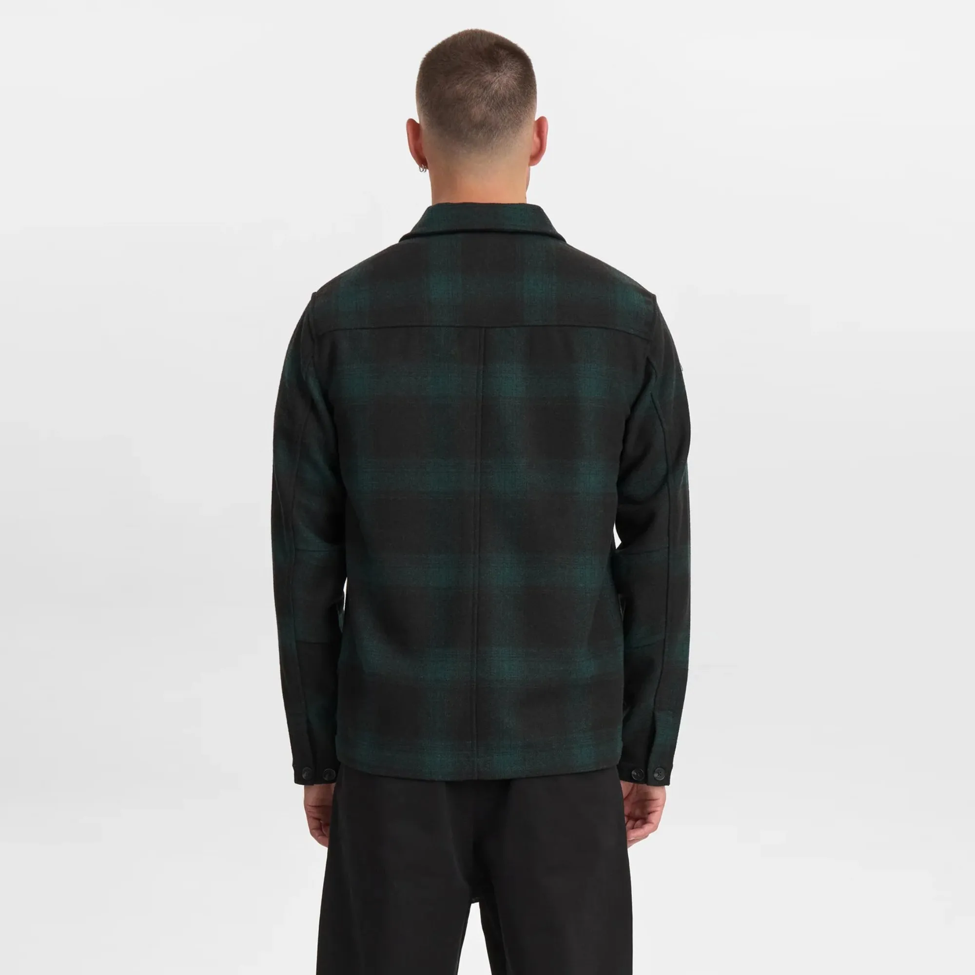 Akoscar Woolen Overshirt (Forest Night) Full Length Zipper