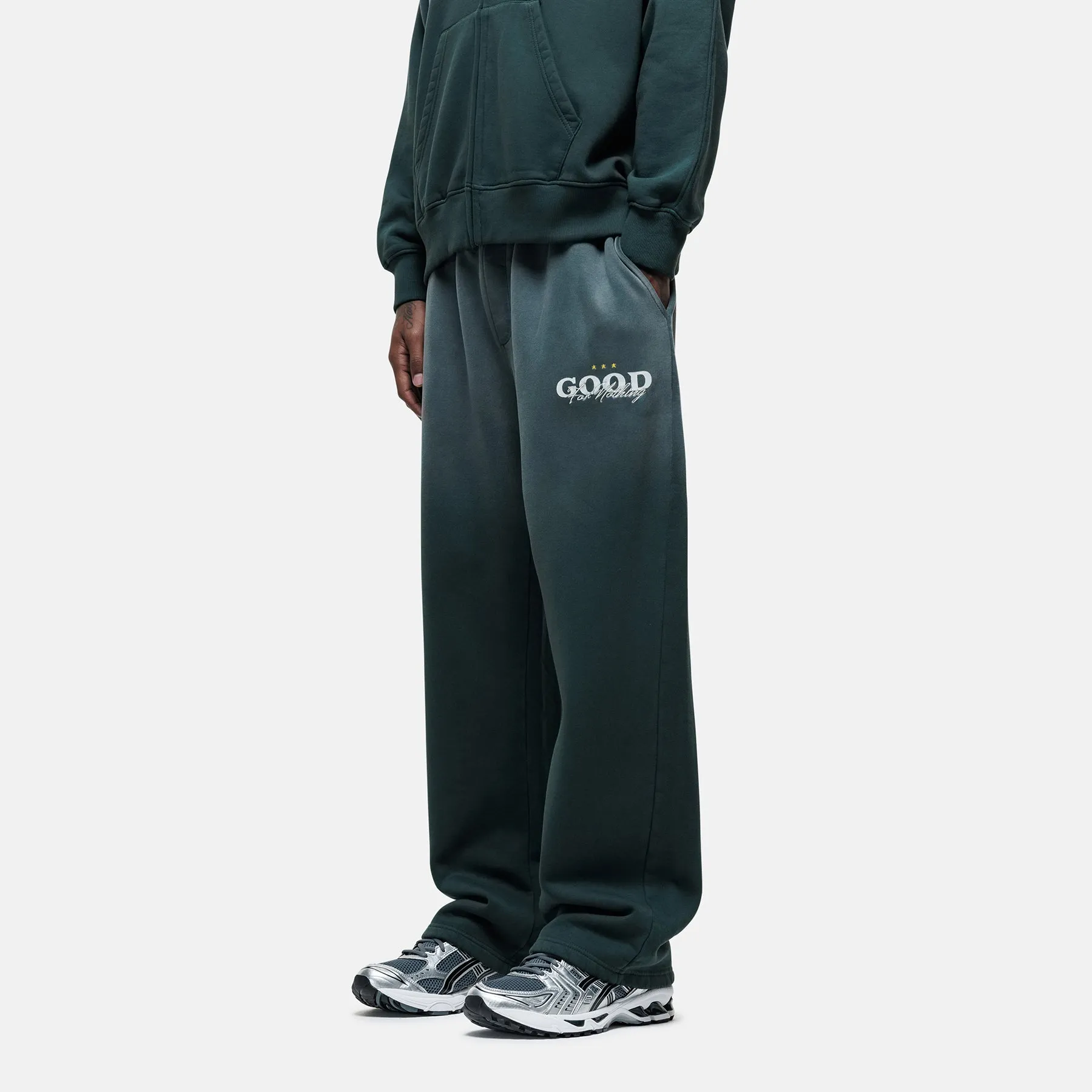Alaska Gradient Green Sweatpants Work Friendly Low Profile Fasteners