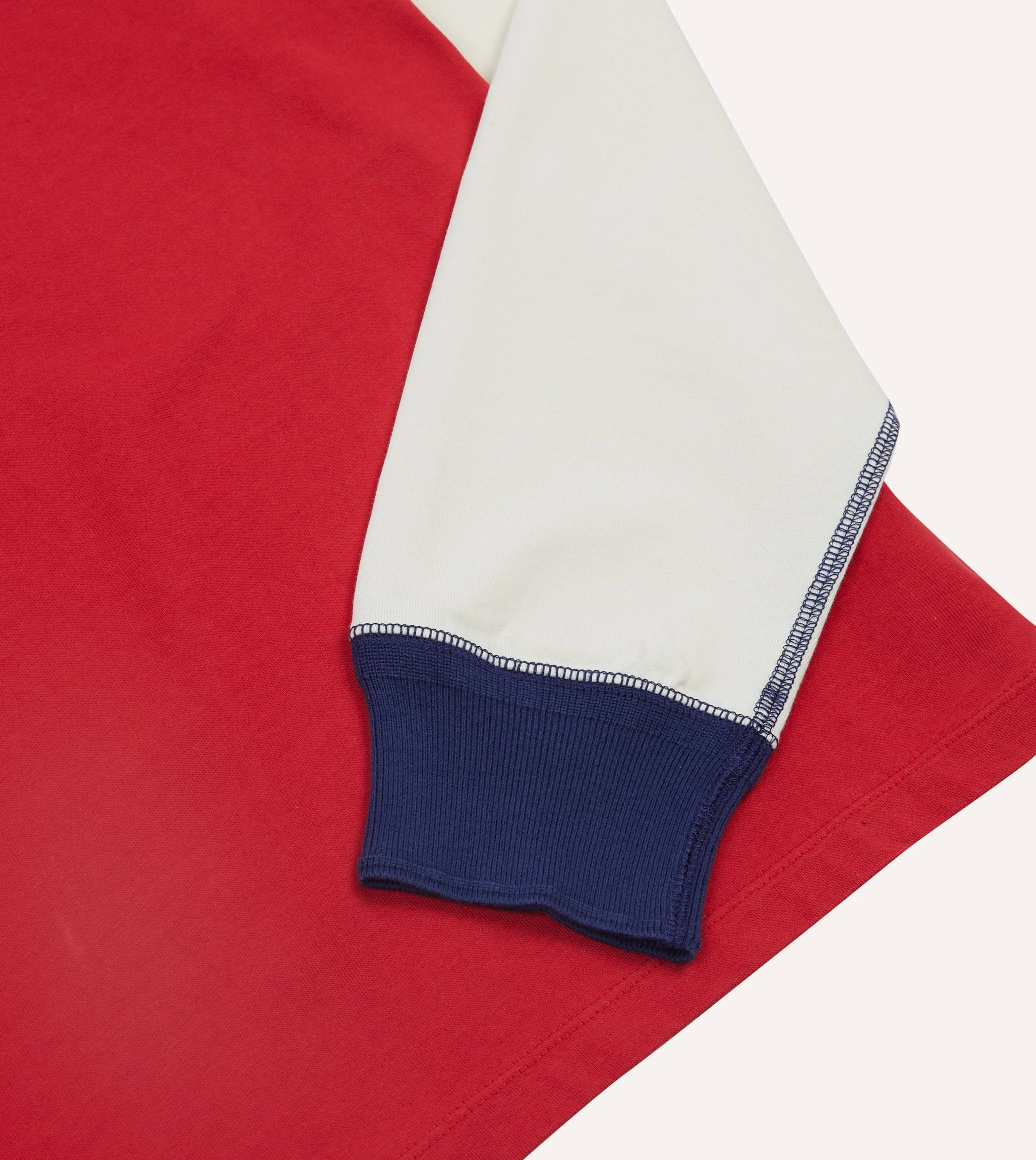 Red and Ecru Long Sleeve Raglan T-Shirt All-Purpose Wear