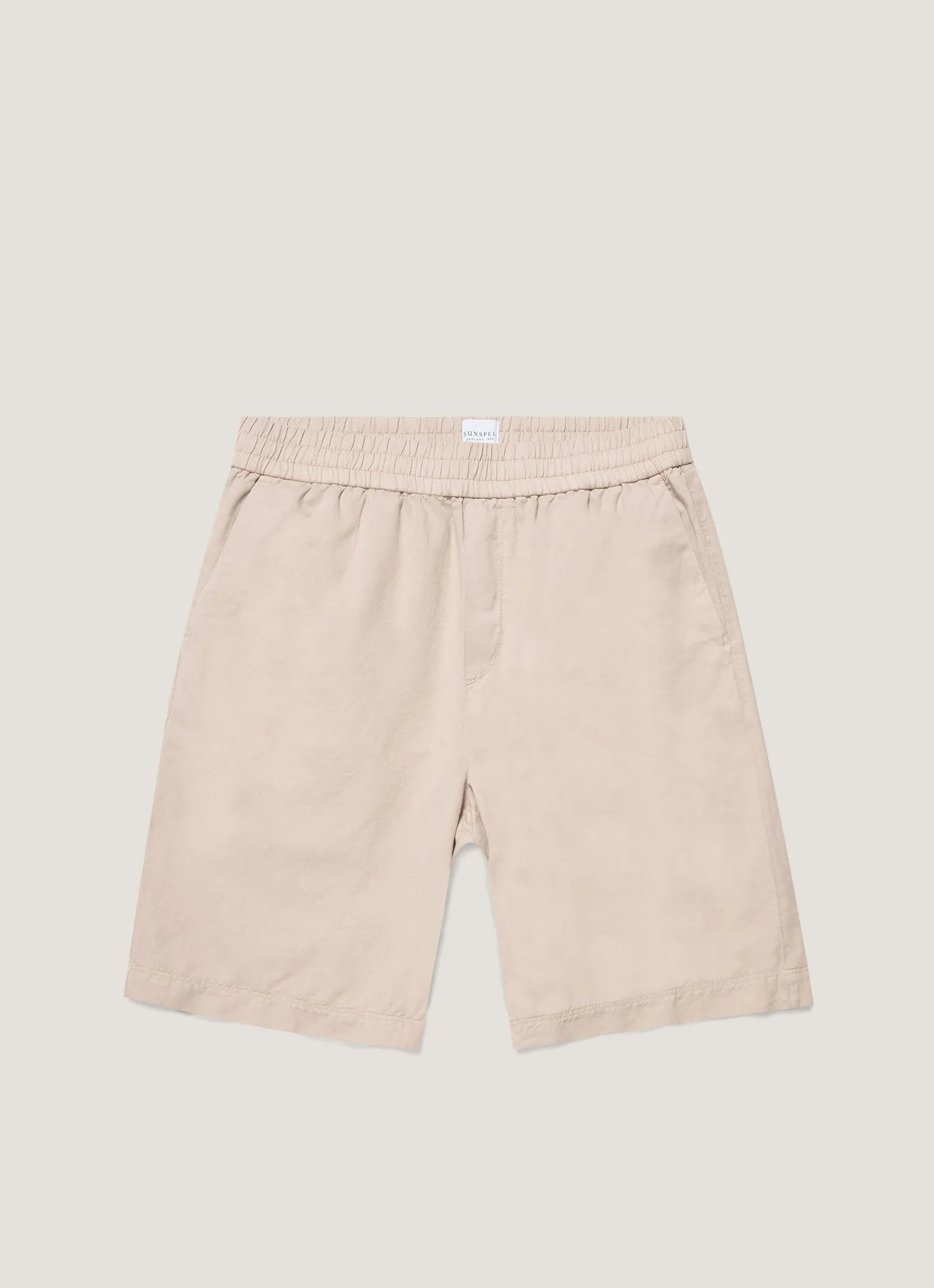 Men's Cotton Linen Drawstring Shorts in Light Sand transportation industry