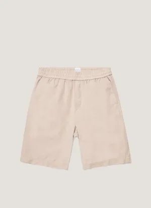 Men's Cotton Linen Drawstring Shorts in Light Sand transportation industry