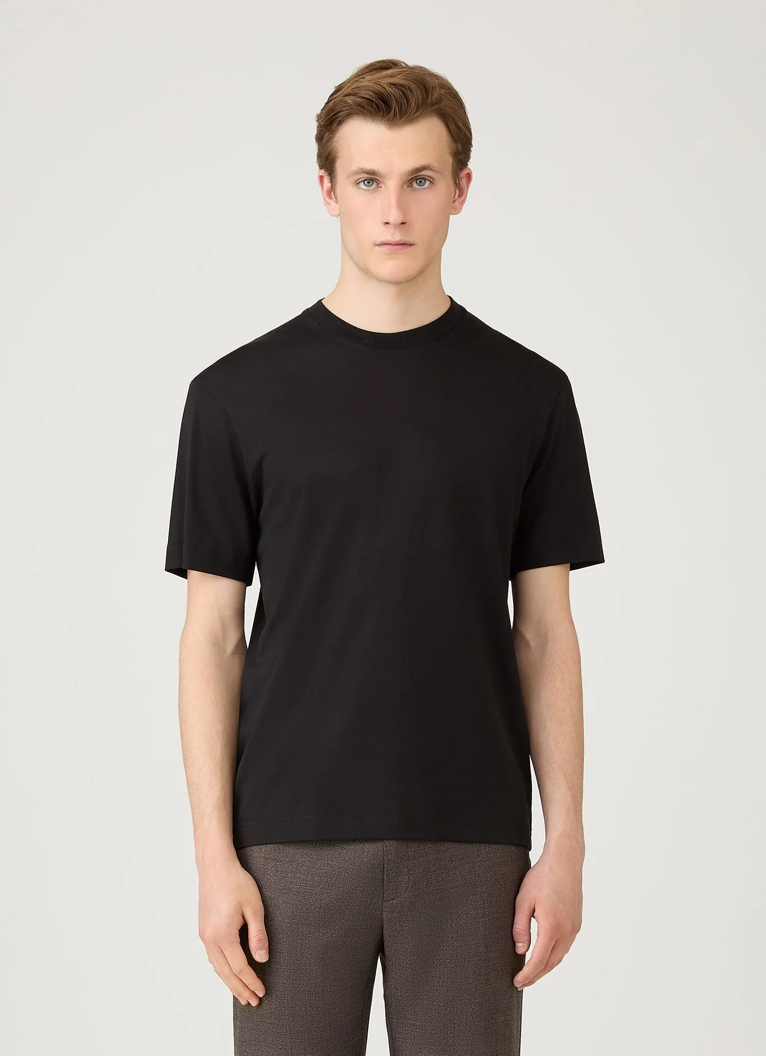 Essential Comfort Easy to Style Men's Silk Cotton T-shirt in Black