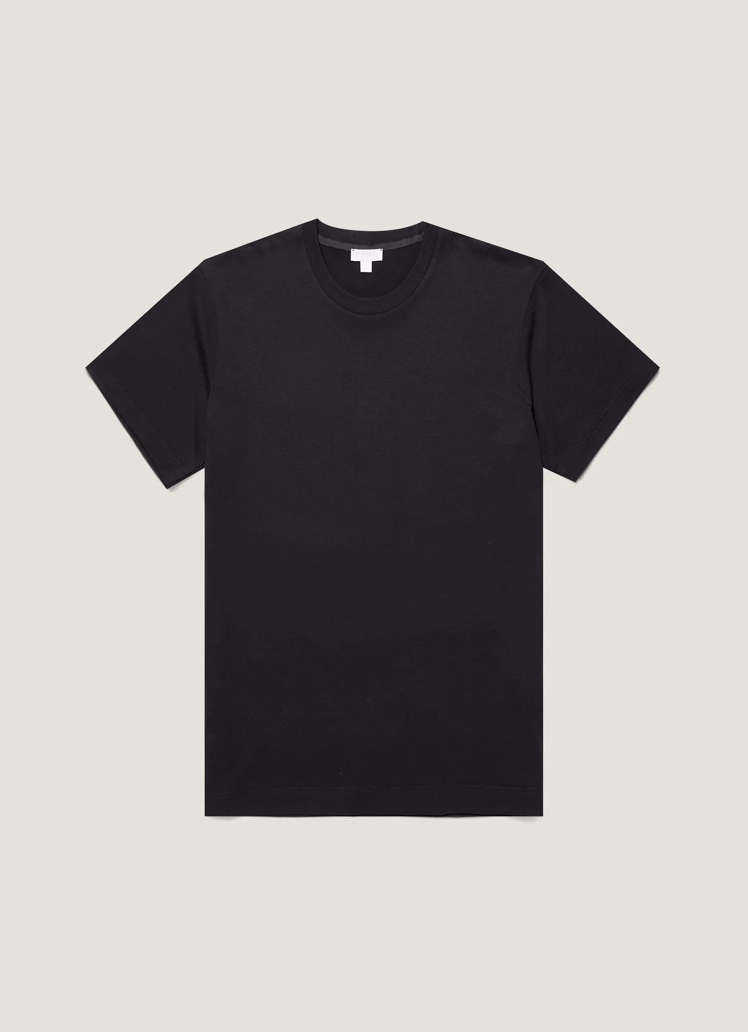 Men's Silk Cotton T-shirt in Black Soft Wear Solid color purity