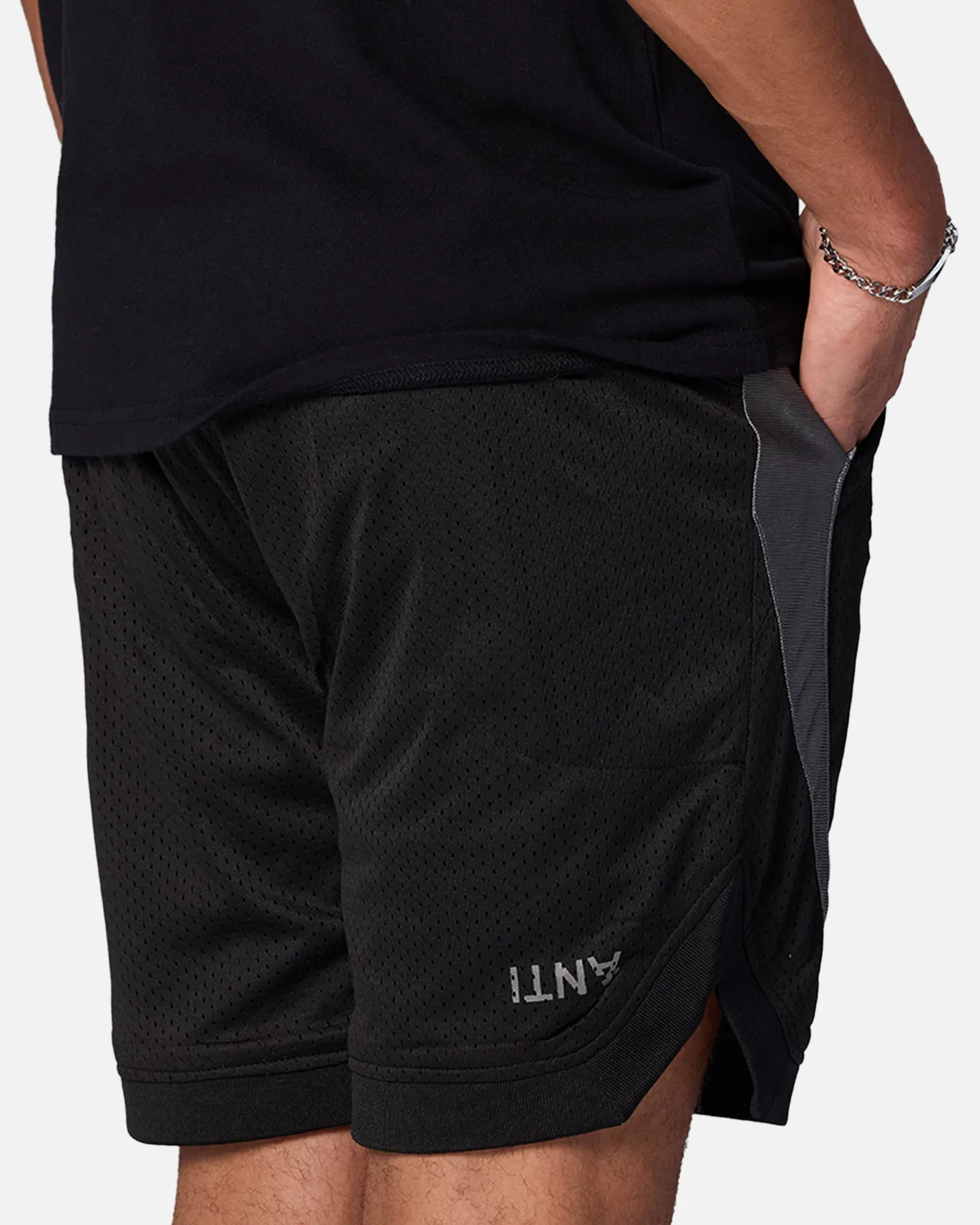 Stylish Look The Anti Order Sparta Mesh Basketball Shorts Black/Grey