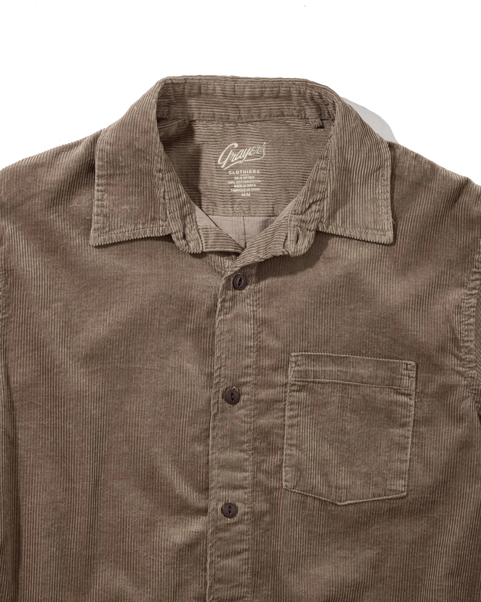 Stylish and Relaxed Saratoga Featherweight Corduroy Shirt - Mocha
