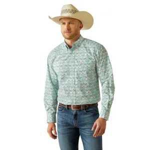 Ariat Men's L/S Jerome Classic Fit Western Button Down Shirt in Teal Paisley Seasonal Layering