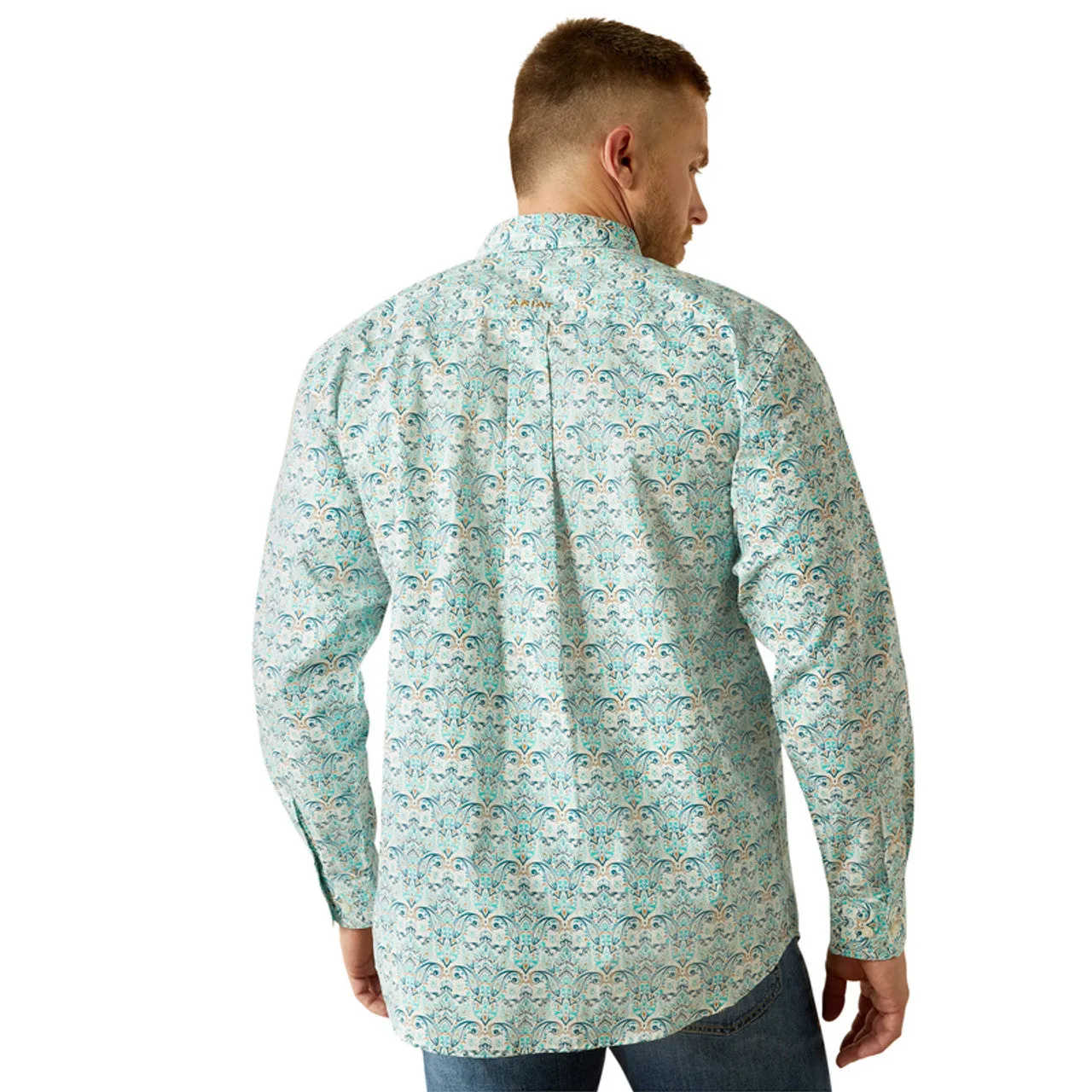 Weekend Fashion Ariat Men's L/S Jerome Classic Fit Western Button Down Shirt in Teal Paisley