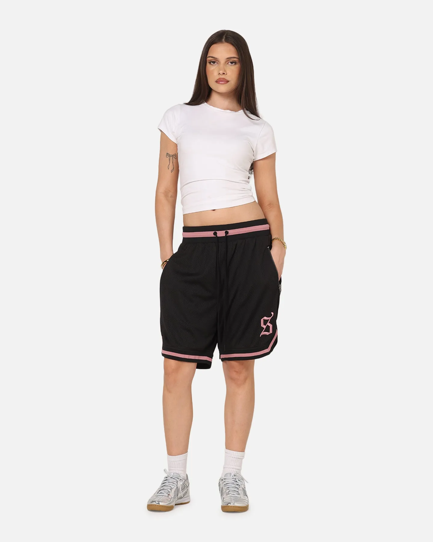 Saint Morta Envogue Allstar Basketball Shorts Black/Pink hospitality industry Striped Design