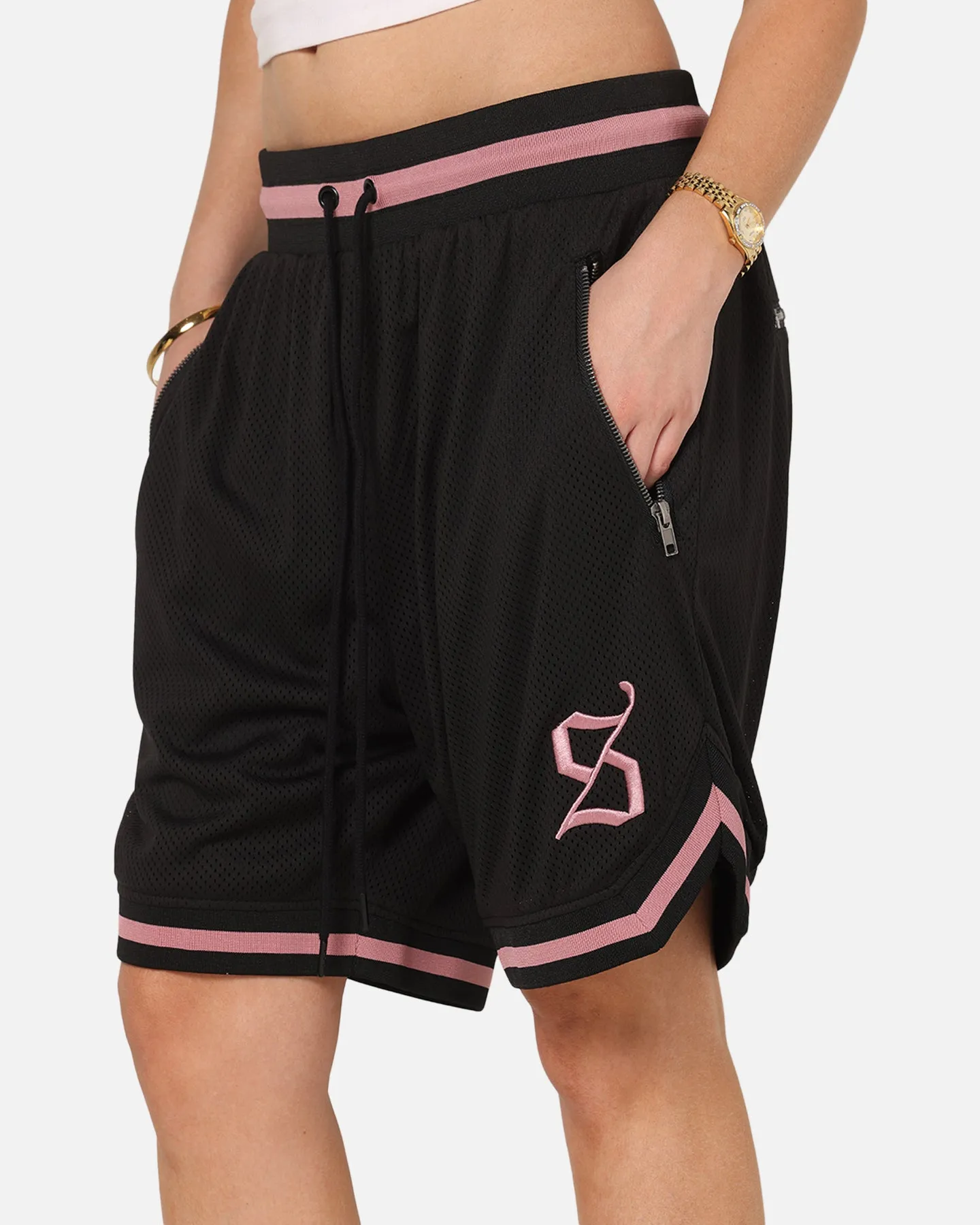 Saint Morta Envogue Allstar Basketball Shorts Black/Pink Gloves