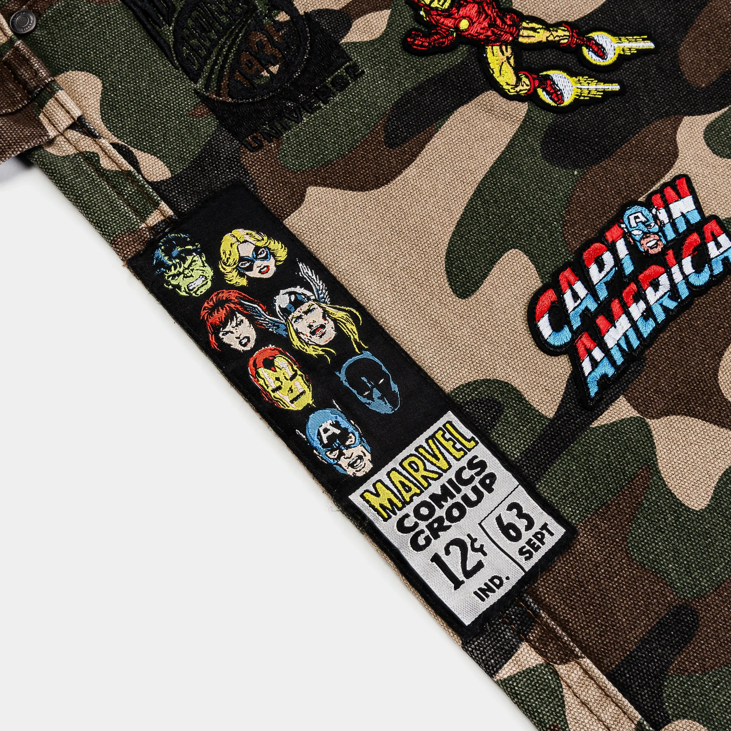 Marvel By Shoe Palace Marvel Patchwork Camo Mens Pants (Brown/Red) TearResistantMaterial No Fuss