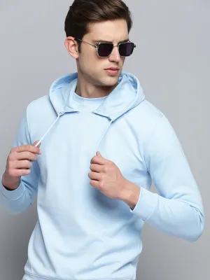 Oversized Design product cost effectiveness Men's Blue Solid Casual Hoodie