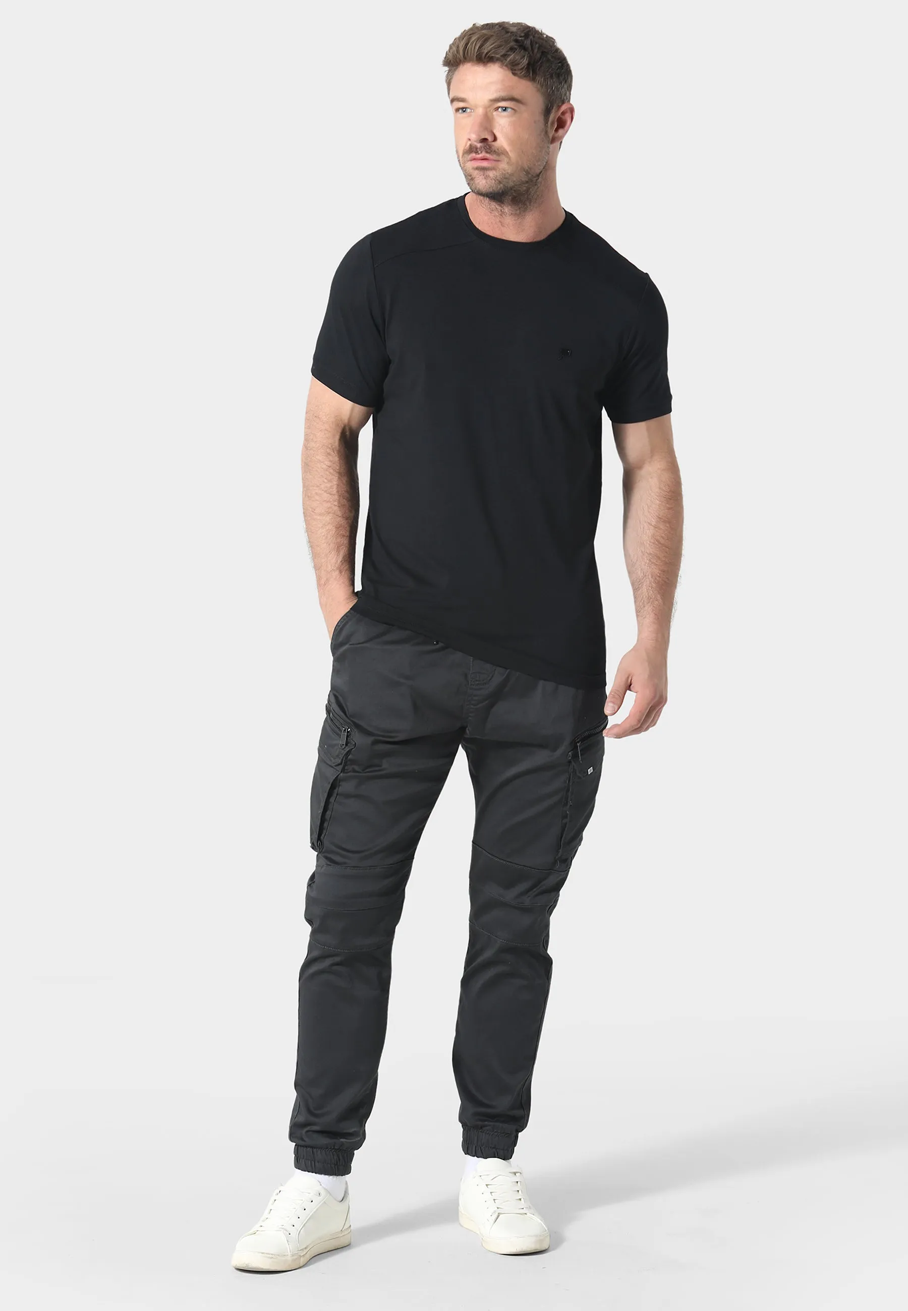 Newton Charcoal Cargo Pants Reinforced Stitching Flattering Look