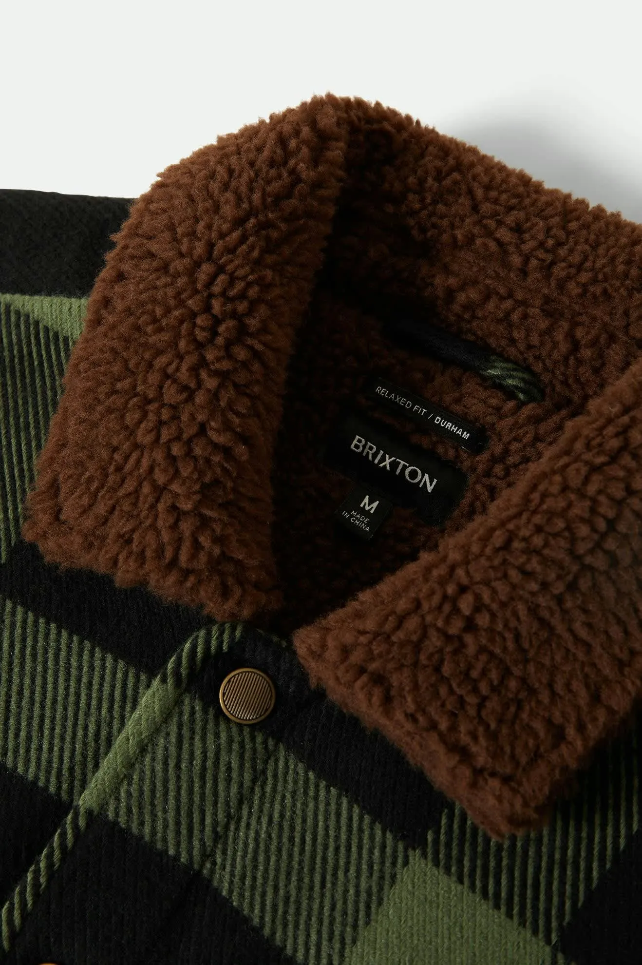 Breathable Design Lightweight Material Durham Sherpa Lined Jacket - Black/Wild Green Flannel