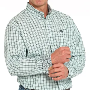 Cycling endurance Comfortable fit Cinch Men's L/S Classic Fit Plaid Western Button Down Shirt in Turquoise