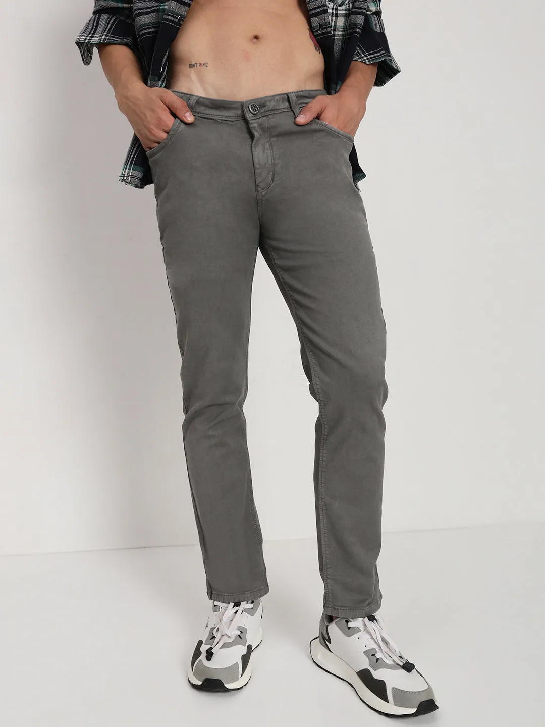 Effortless Waist Smart Casual Athlete Fit Men's Grey Slim Fit Jeans