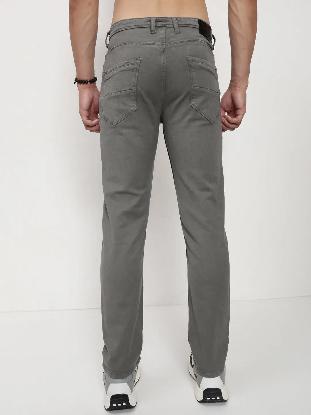 Minimalist Style Festival Outfit Loose Men's Grey Slim Fit Jeans